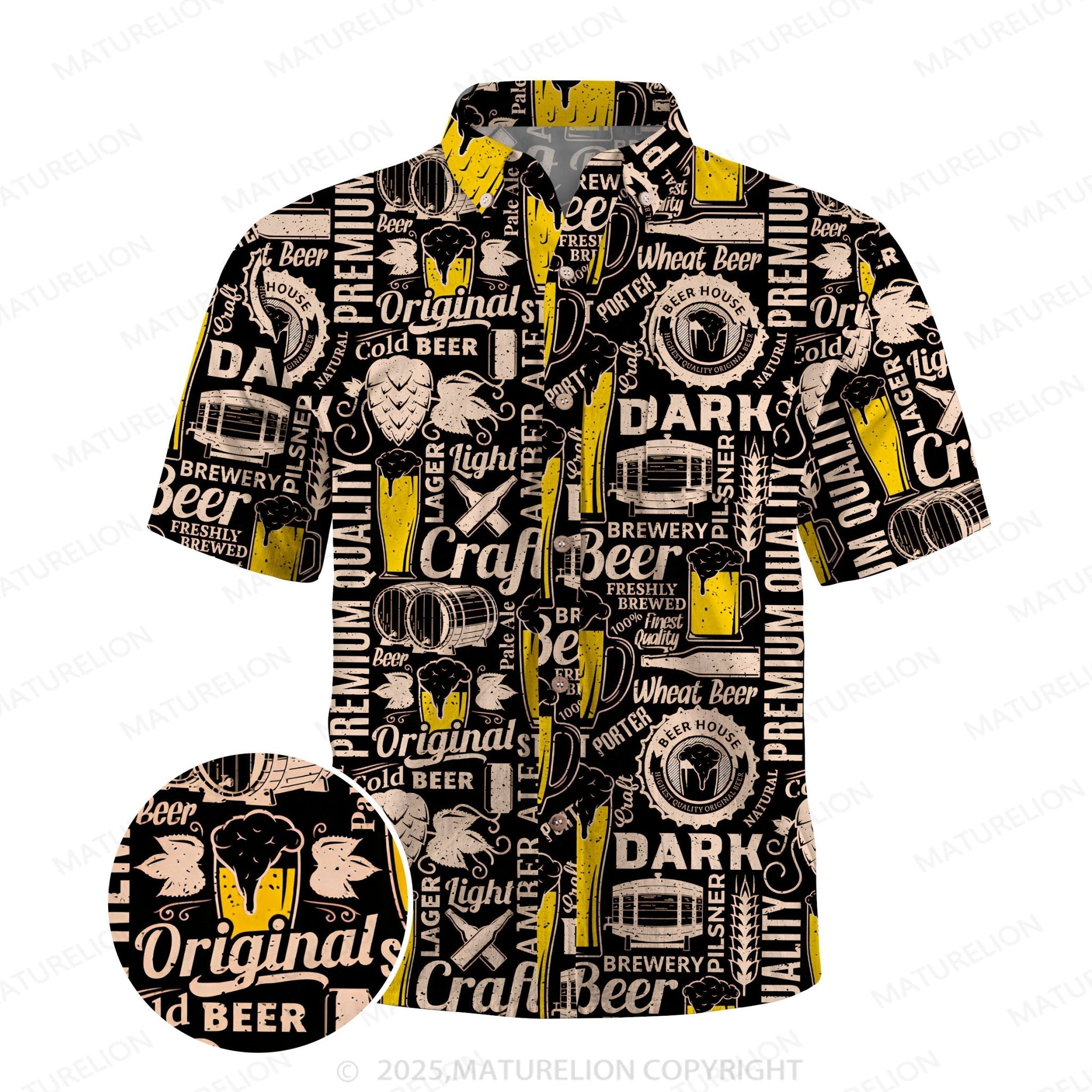 Maturelion Men's Hawaiian Shirt Palm Paradise Hawaiian Shirt