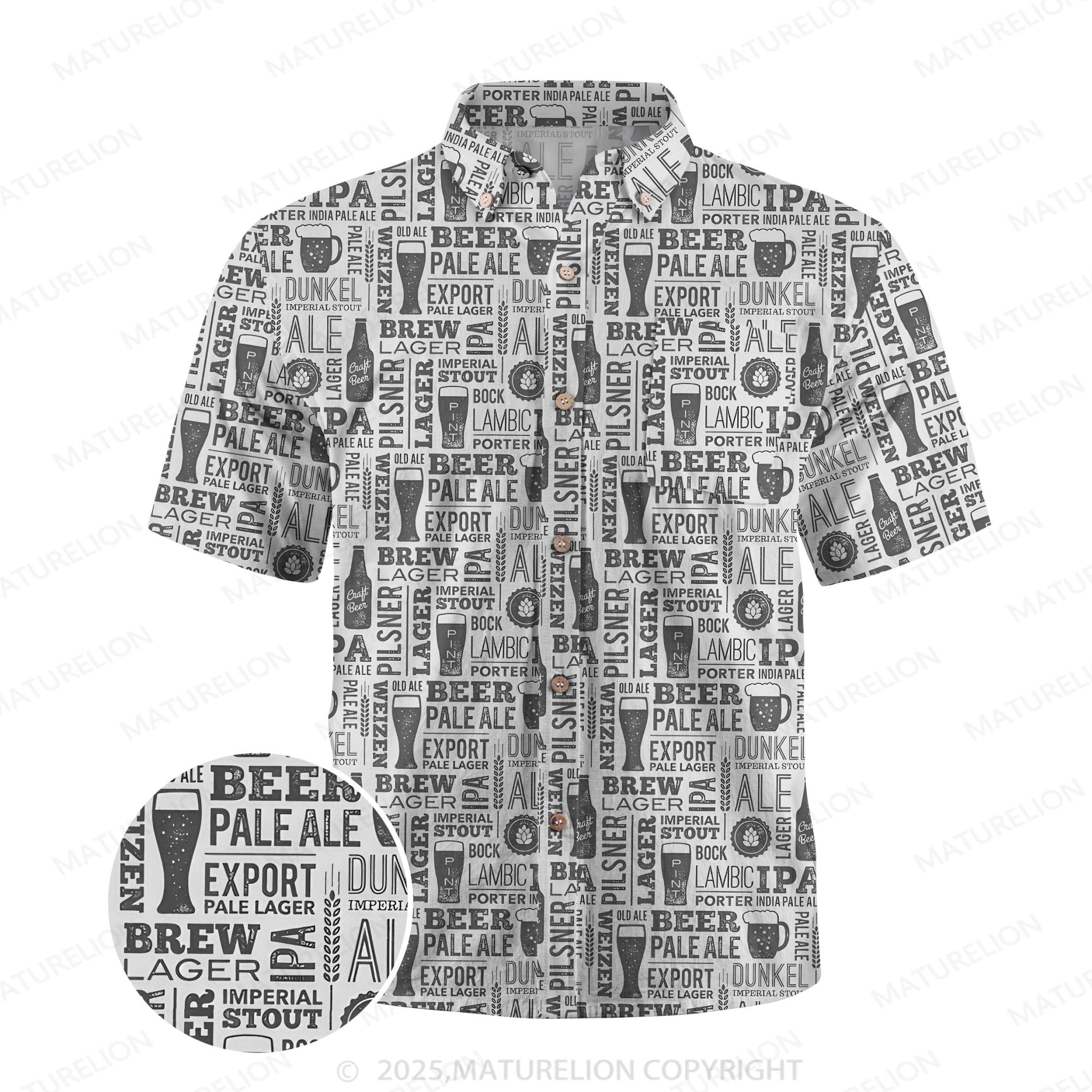 Maturelion Men's Hawaiian Shirt Surf and Sand Hawaiian Shirt
