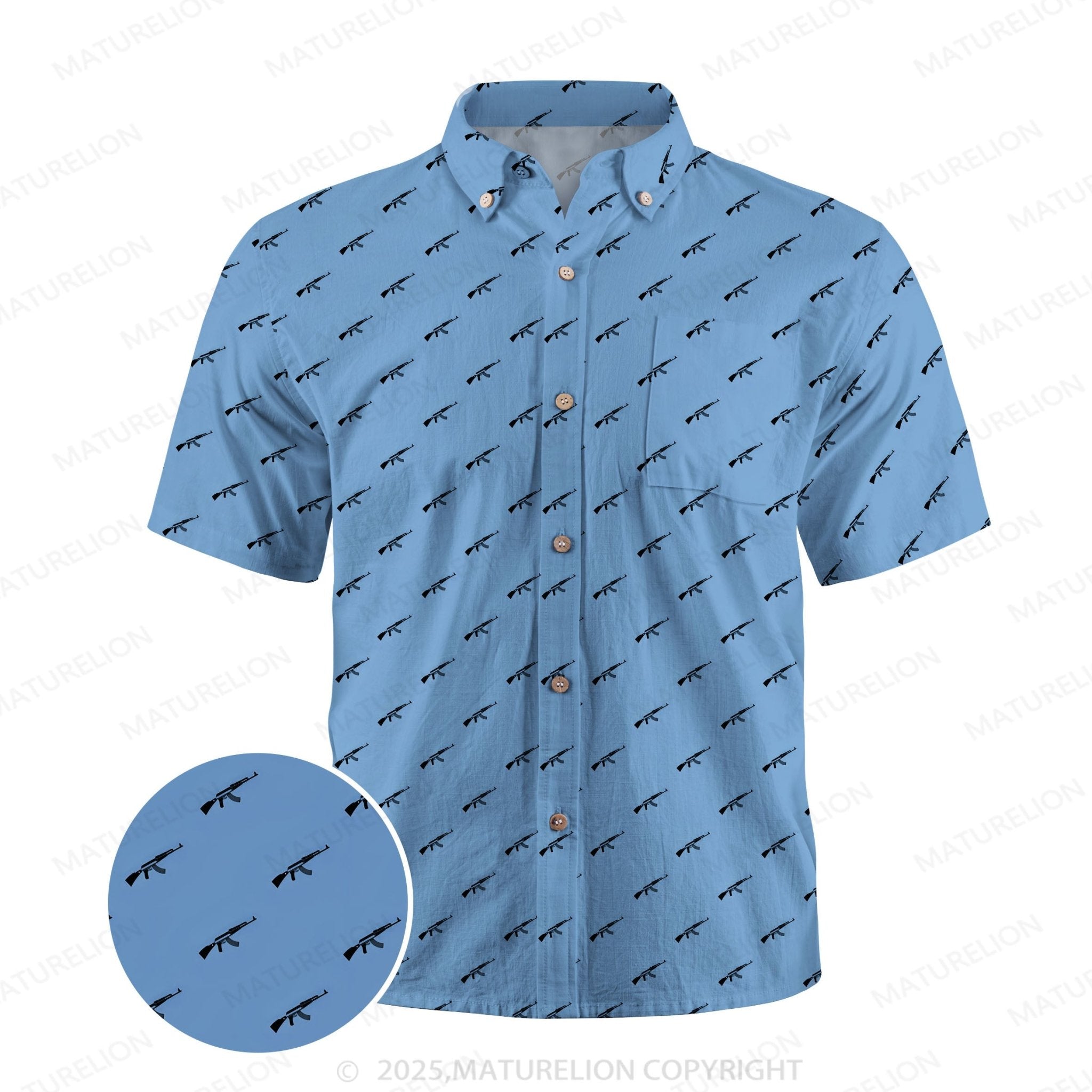 Maturelion Men's Hawaiian Shirt Ocean Wave Hawaiian Shirt