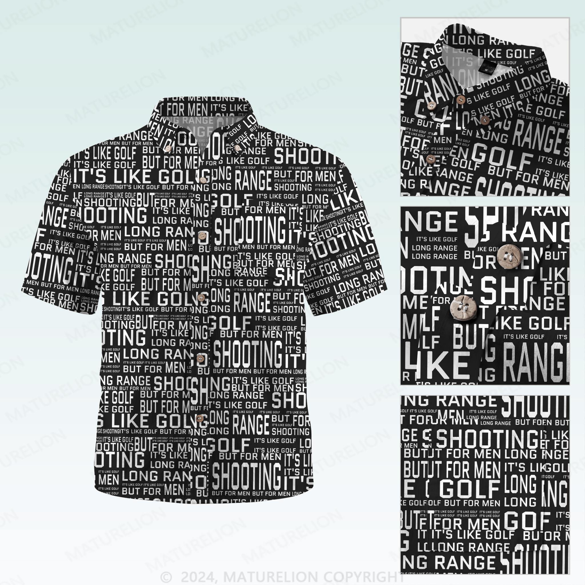 Maturelion Men's Hawaiian Shirt Long Range Shooting It's Like Golf But For Men Hawaiian Shirt