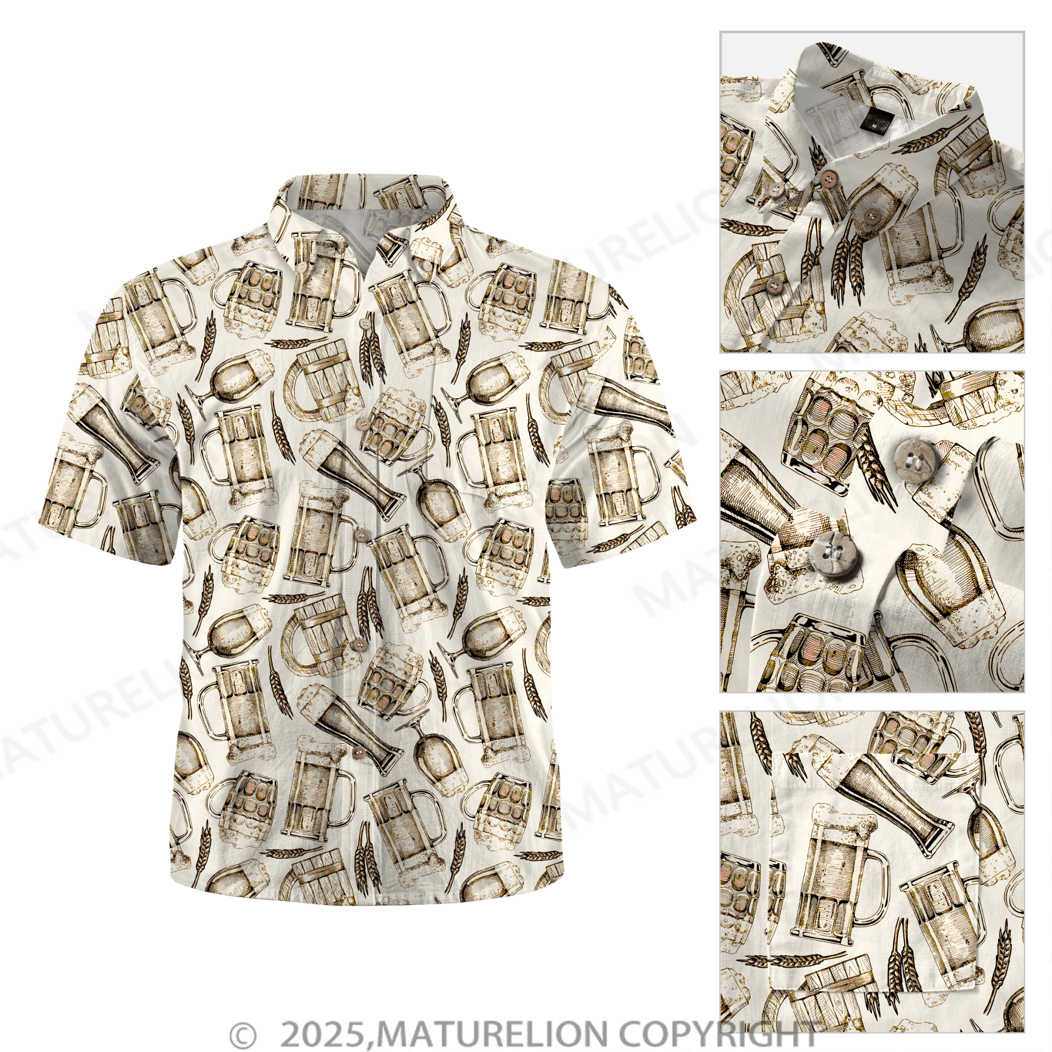 Maturelion Men's Hawaiian Shirt Sunset Glow Hawaiian Shirt