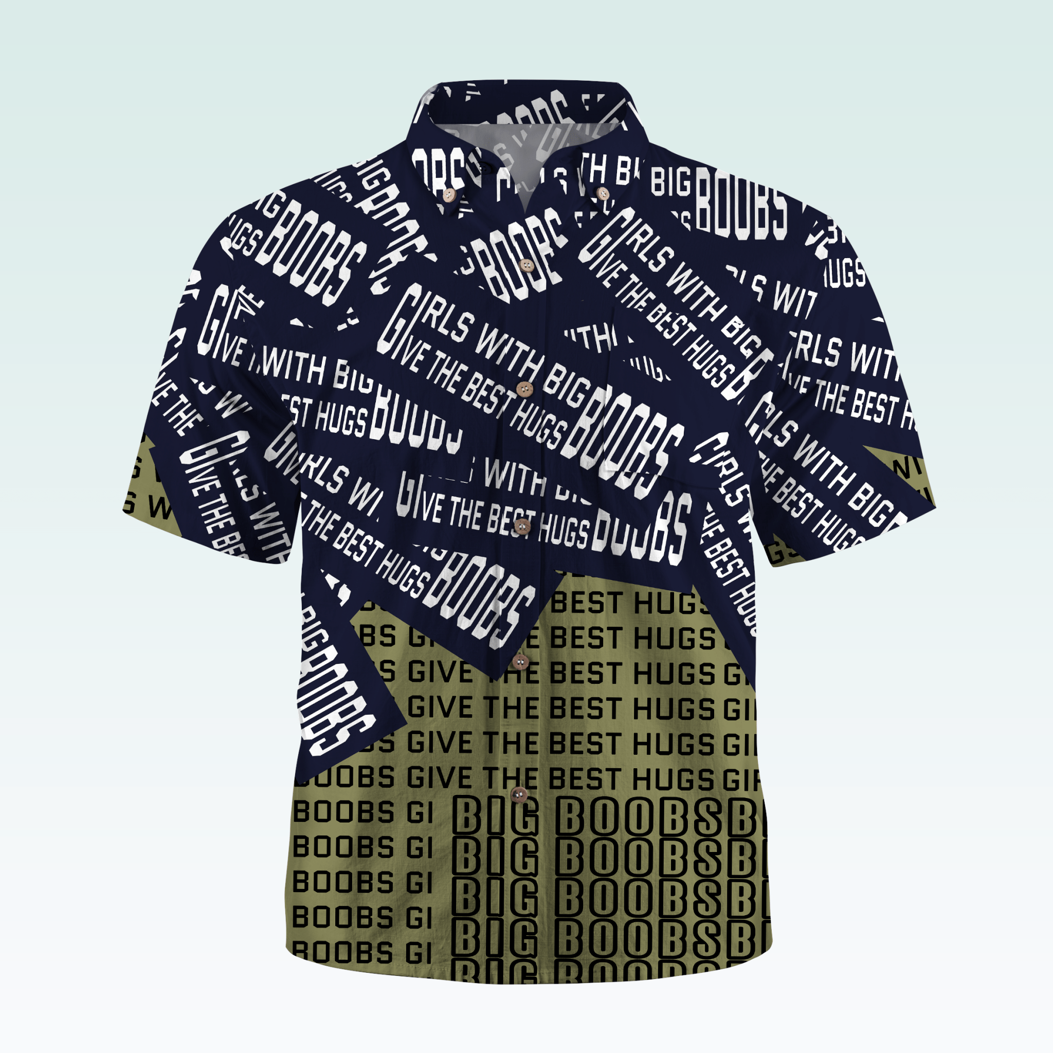 Maturelion Men's Hawaiian Girls With Big Boobs Give The Best Hugs Hawaiian Shirt
