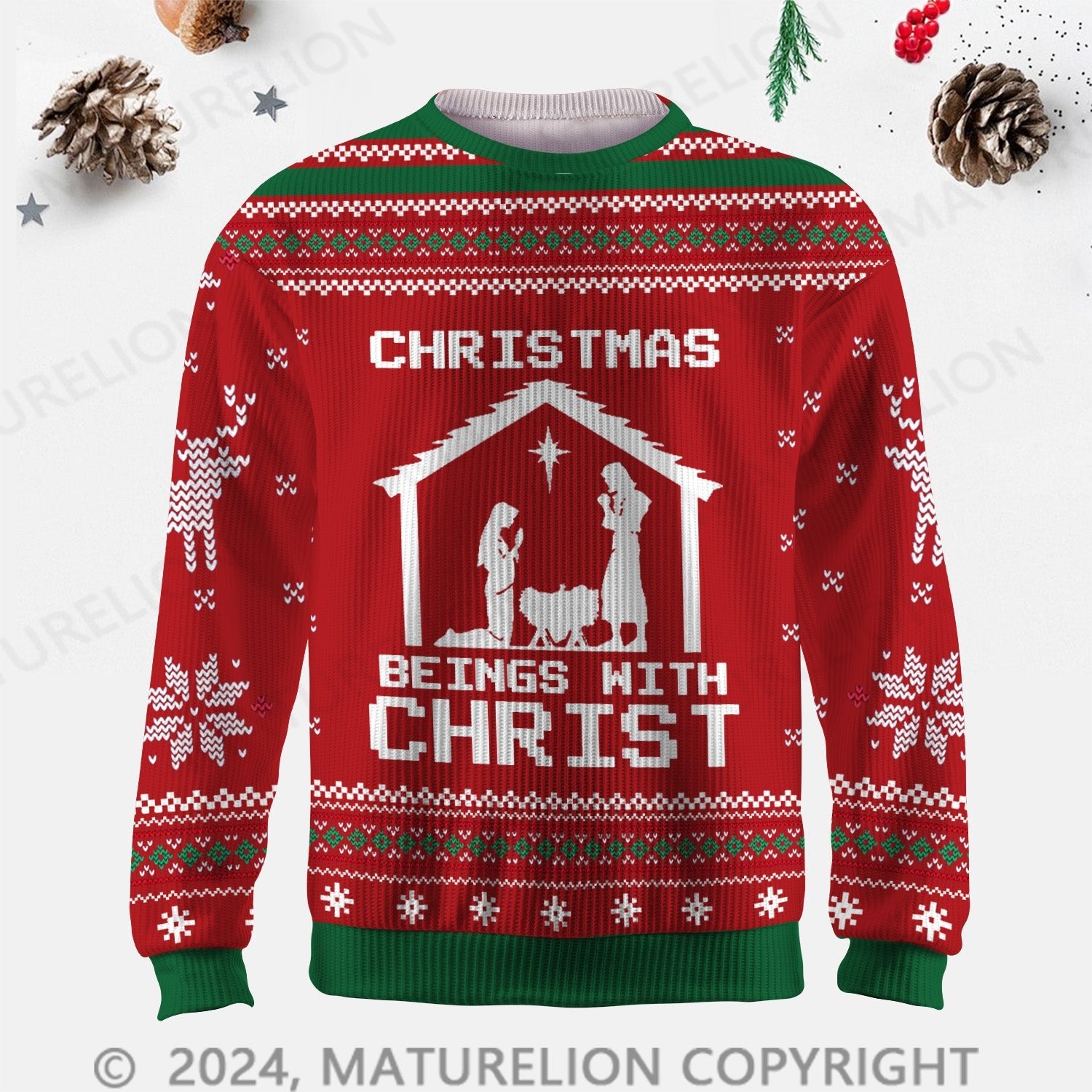 Maturelion  Christmas Beings With Christ Ugly Sweater