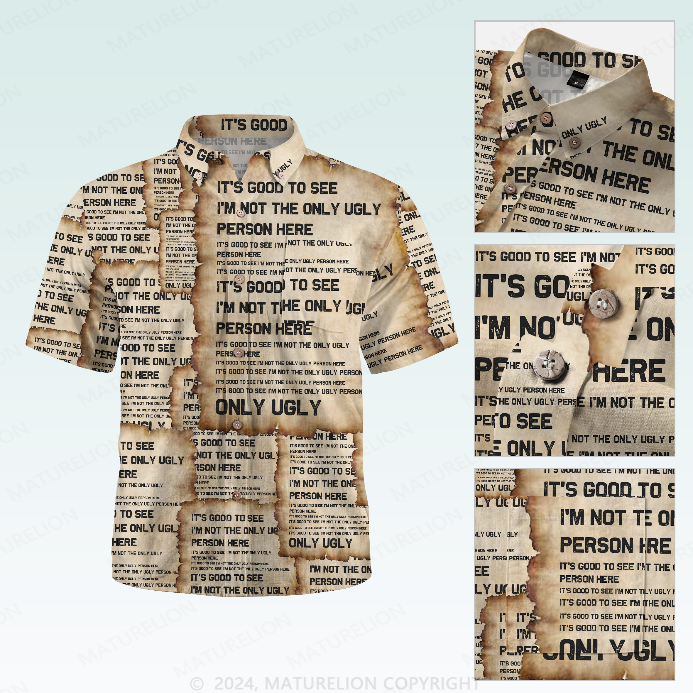 Maturelion Men's Hawaiian Shirt It's Good To See I'm Not The Only Ugly Person Here Hawaiian Shirt