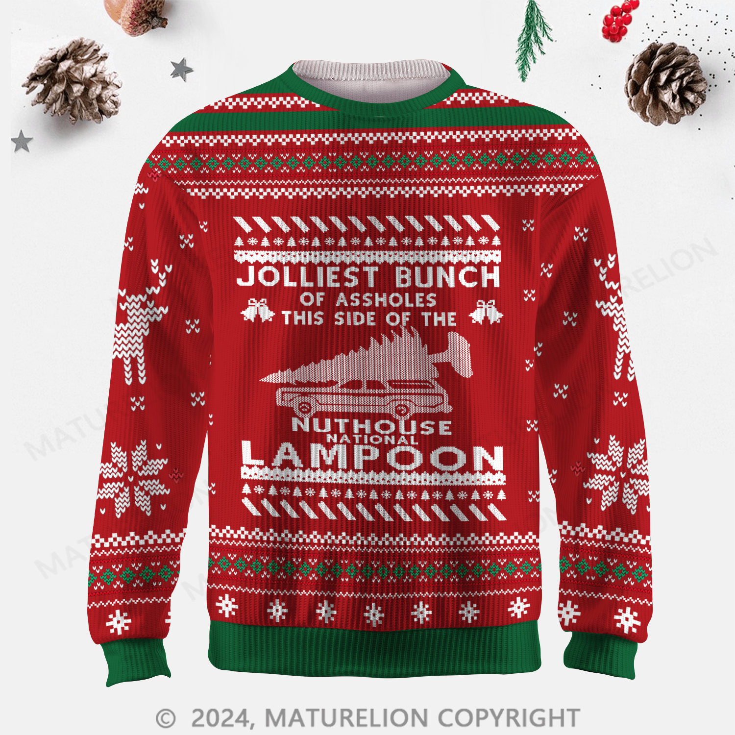 Maturelion Colliest Bunch Of Assholes This Side Of The Nuthouse National Lampoon Ugly Sweater