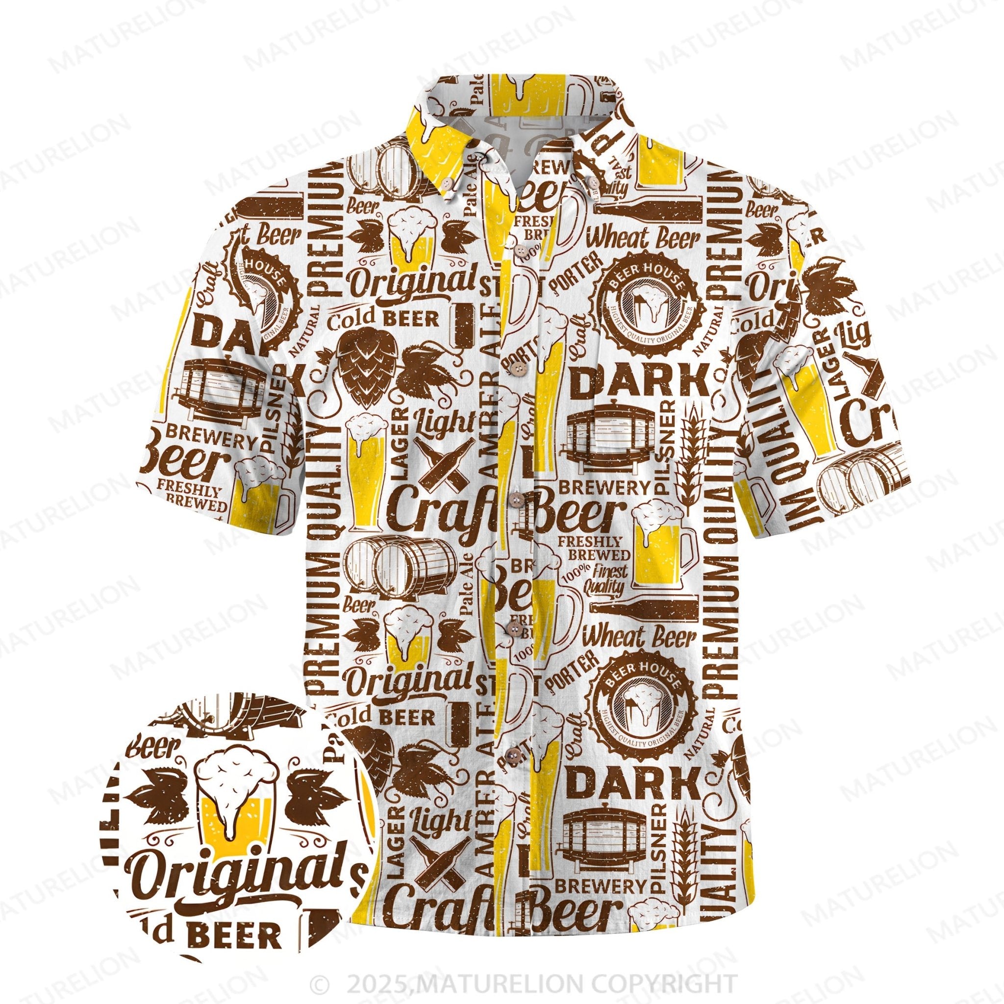 Maturelion Men's Hawaiian Shirt Palm Paradise Hawaiian Shirt