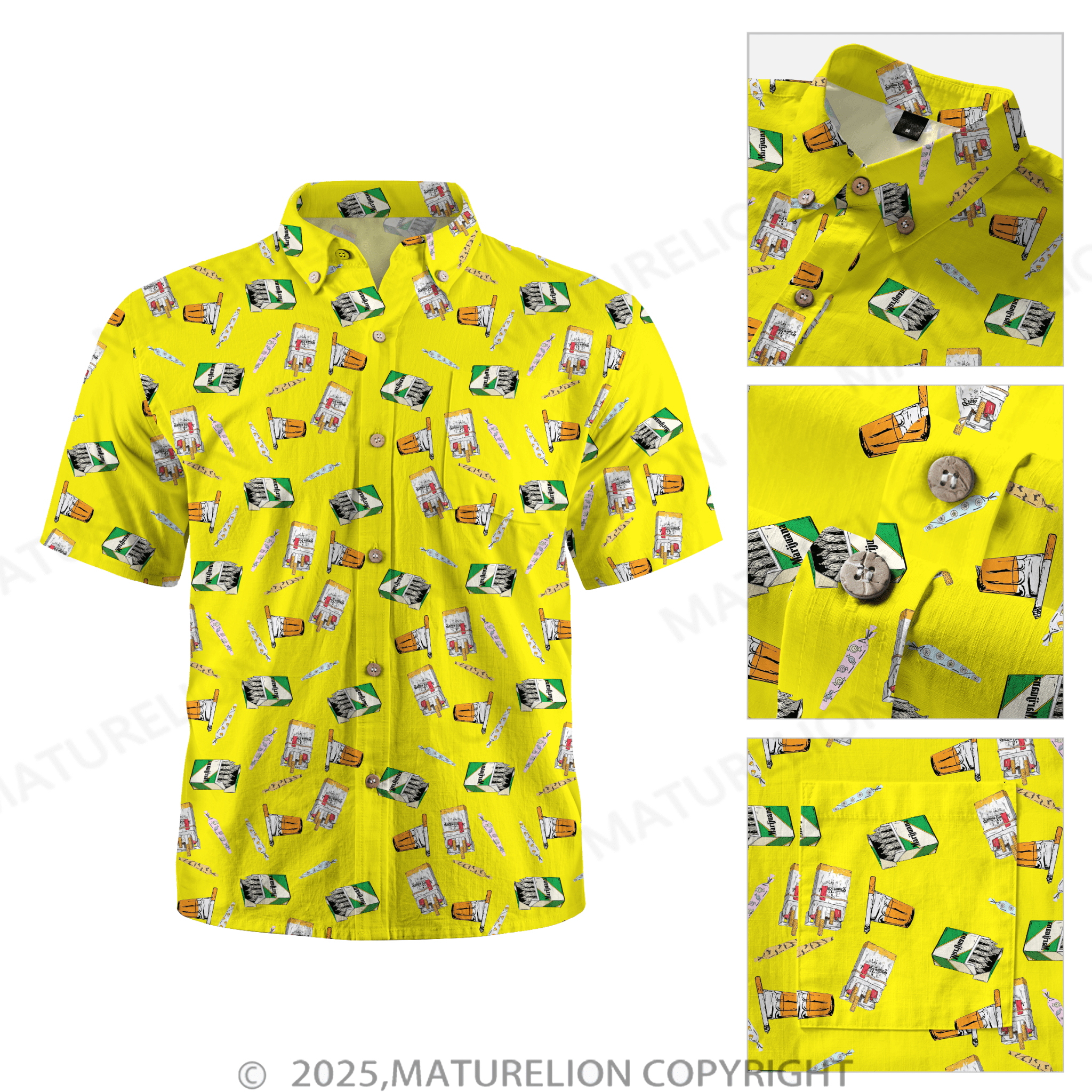 Maturelion Men's Hawaiian Shirt Tropical Bliss and Endless Thrills Hawaiian Shirt