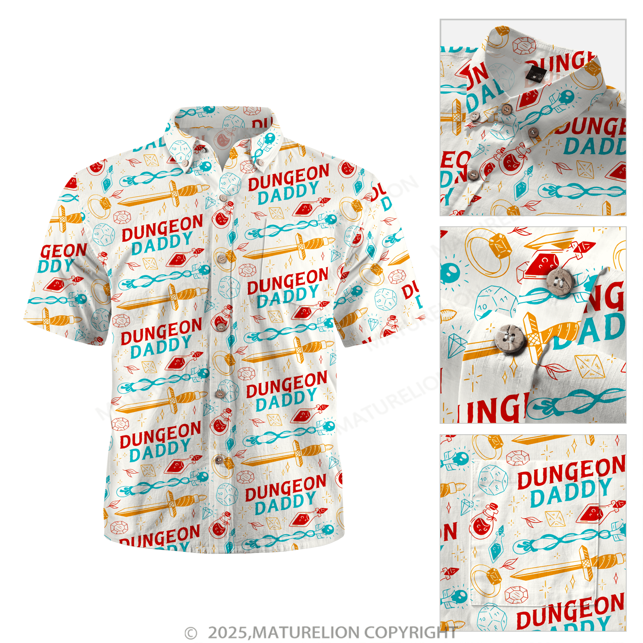 Maturelion Aloha Shirts Dungeon Daddy Hawaiian Shirt