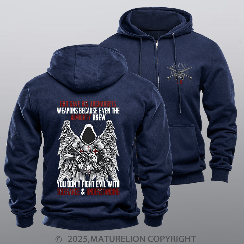Maturelion Men's Hoodie Archangels Zipper Hoodie