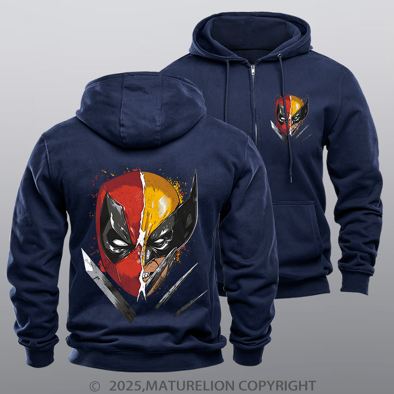 Maturelion Men's Hoodie Men's Hoodie Mercenary and Mutant Zipper Hoodie