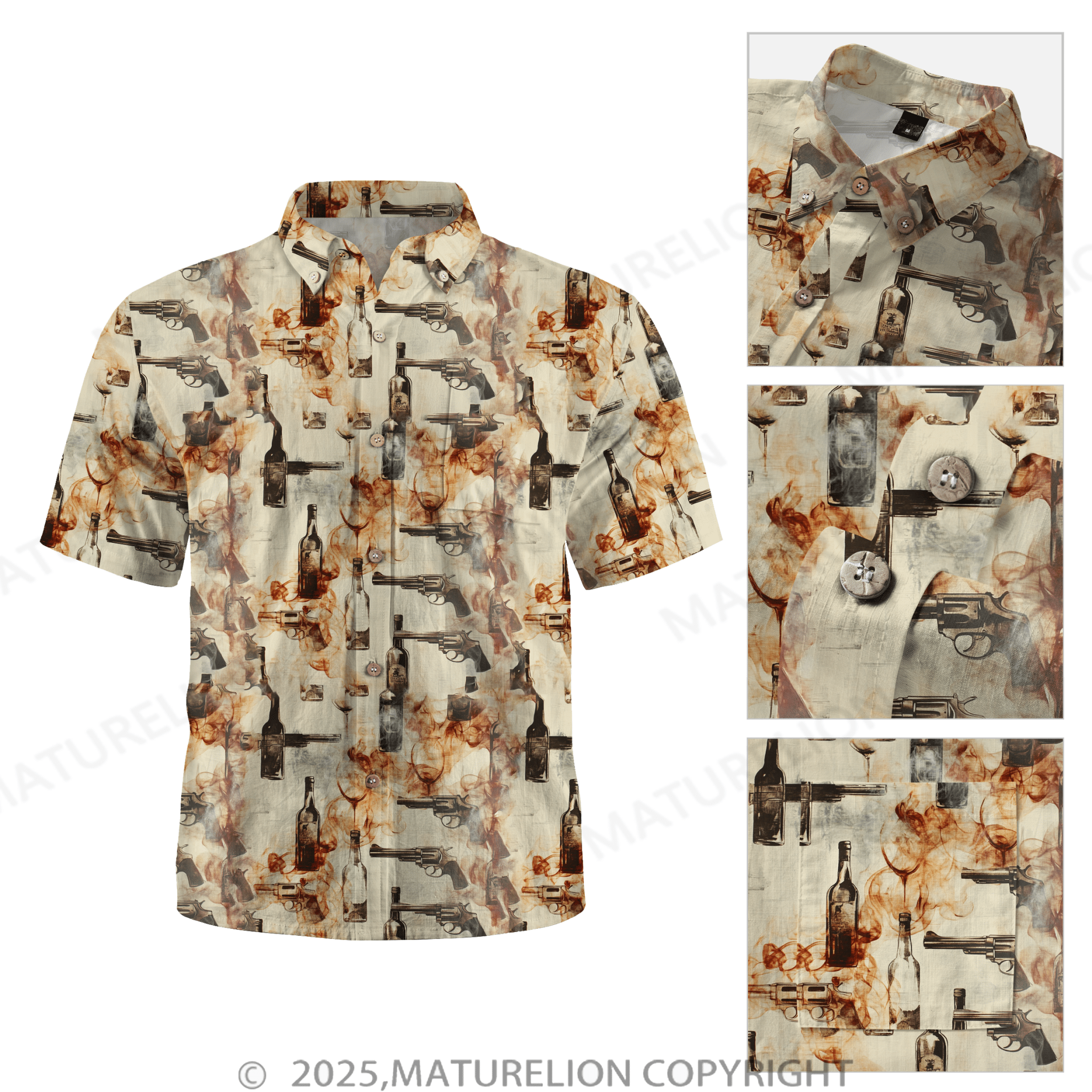 Maturelion Men's Hawaiian Shirt Feel the Heat and Feel the Passion Hawaiian Shirt