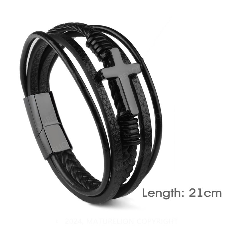 Maturelion Leather Bracelet For Men Emo Accessories Couples Bracelets Friendship Cross Bracelets