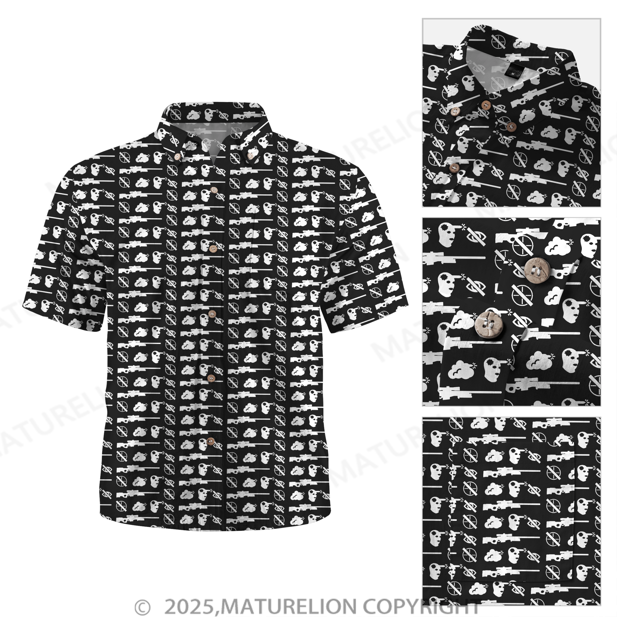 Maturelion Men's Hawaiian Shirt Jungle Vibes Hawaiian Shirt