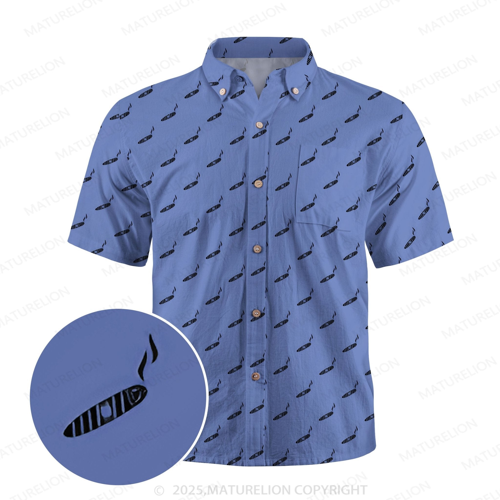 Maturelion Men's Hawaiian Shirt Blue Lagoon Hawaiian Shirt