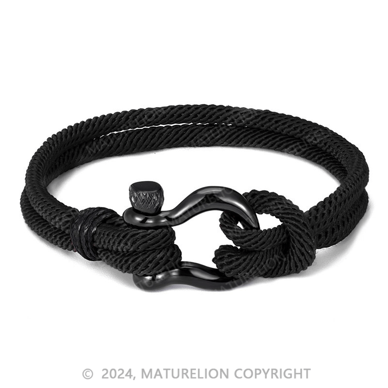 Maturelion Men's Bracelet Military Camouflage 2 Layer Paracord Braclet