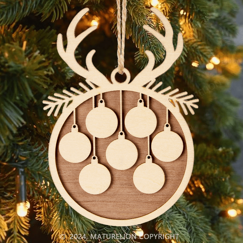 Maturelion Customize 1-10 Names Christmas tree decoration Laser Engraved Names