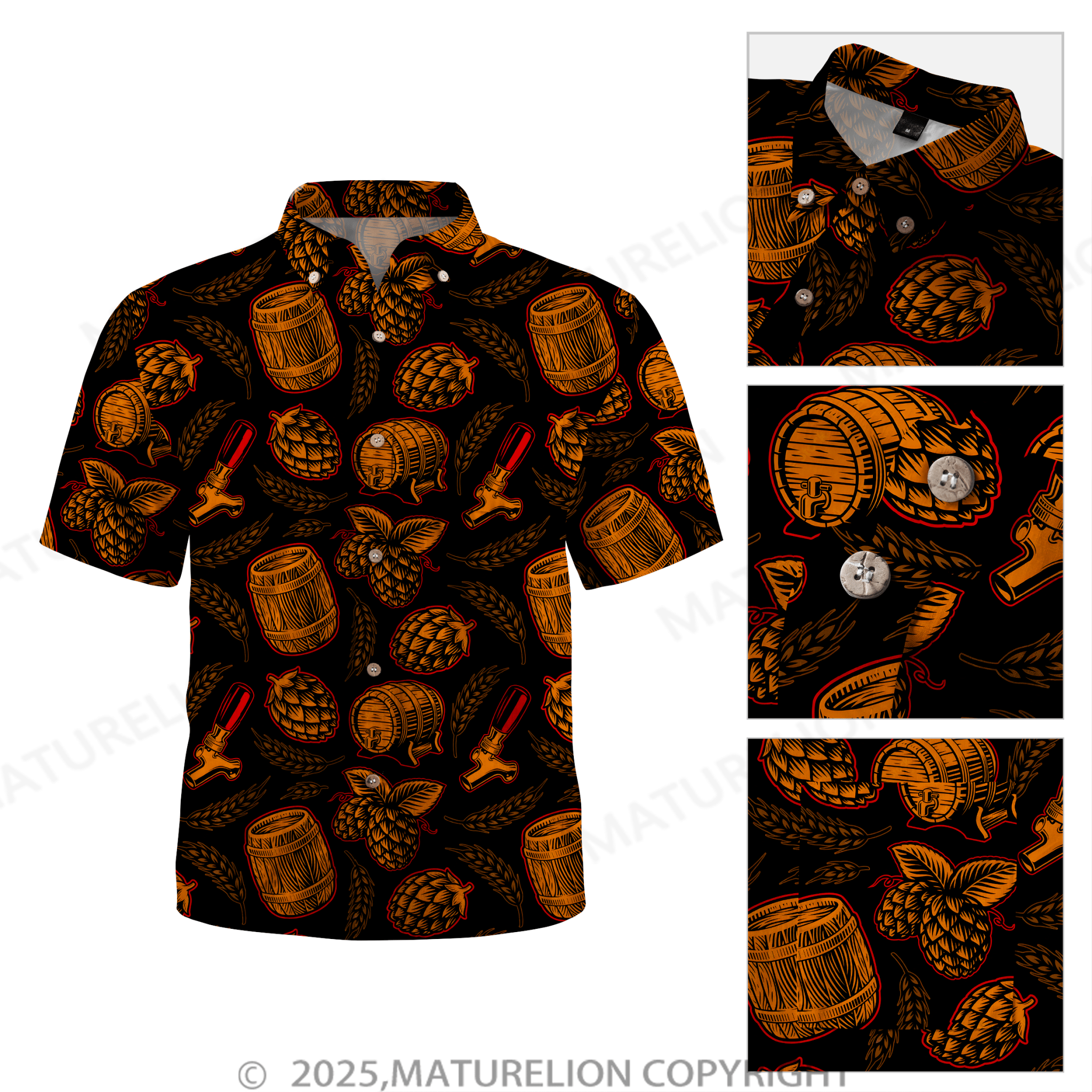 Maturelion Men's Hawaiian Shirt Palm Breeze Hawaiian Shirt