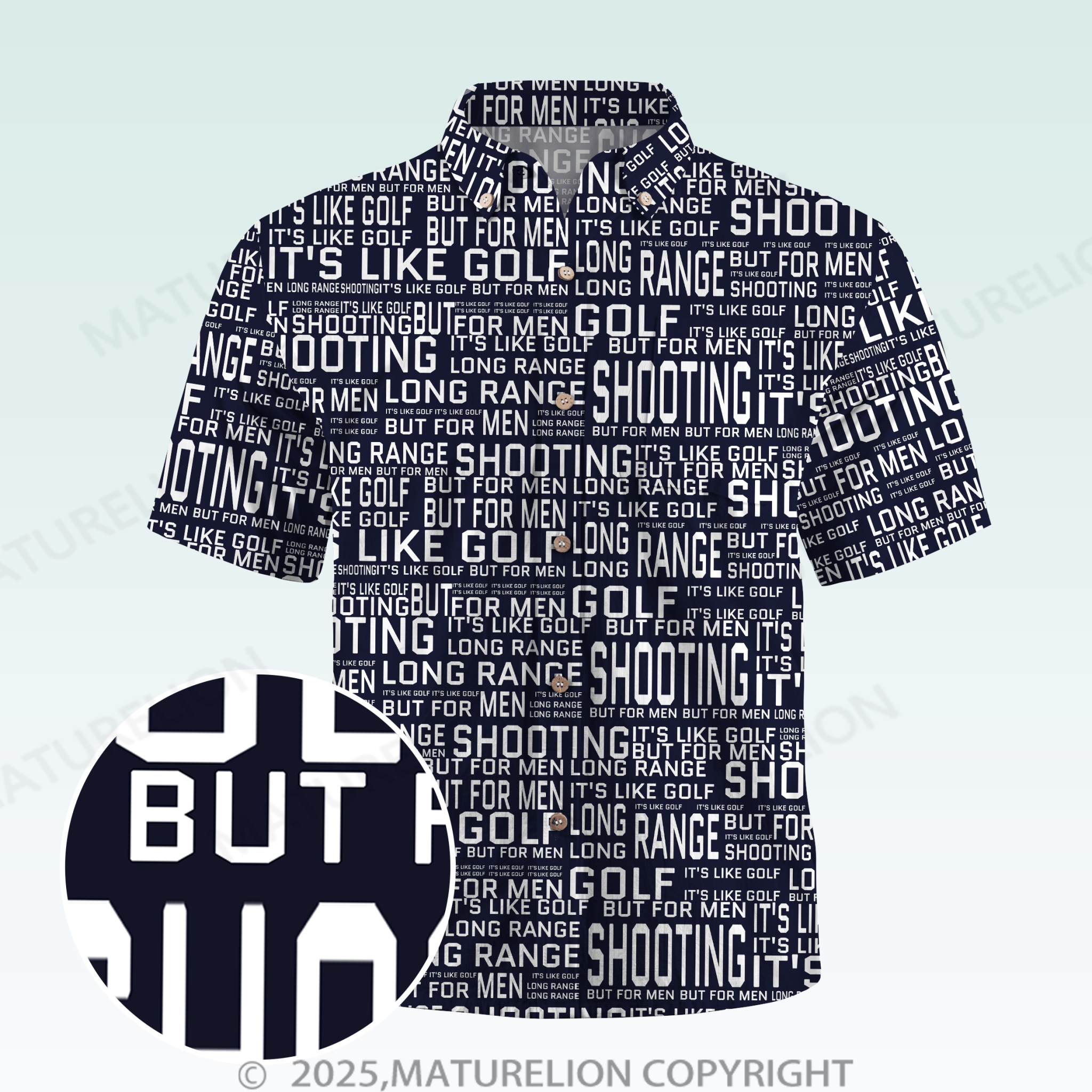 Maturelion Men's Hawaiian Shirt Long Range Shooting It's Like Golf But For Men Hawaiian Shirt