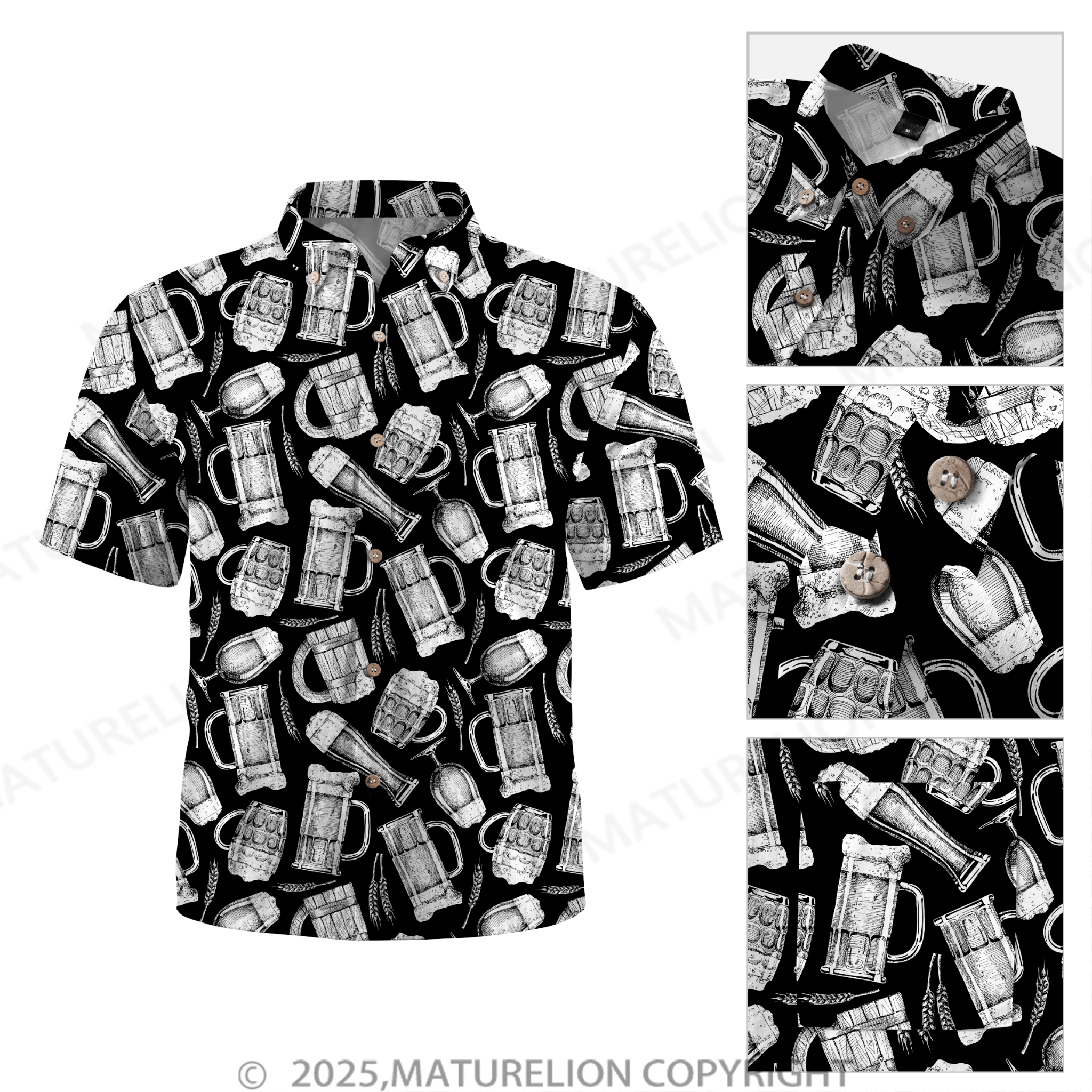 Maturelion Men's Hawaiian Shirt Sunset Glow Hawaiian Shirt