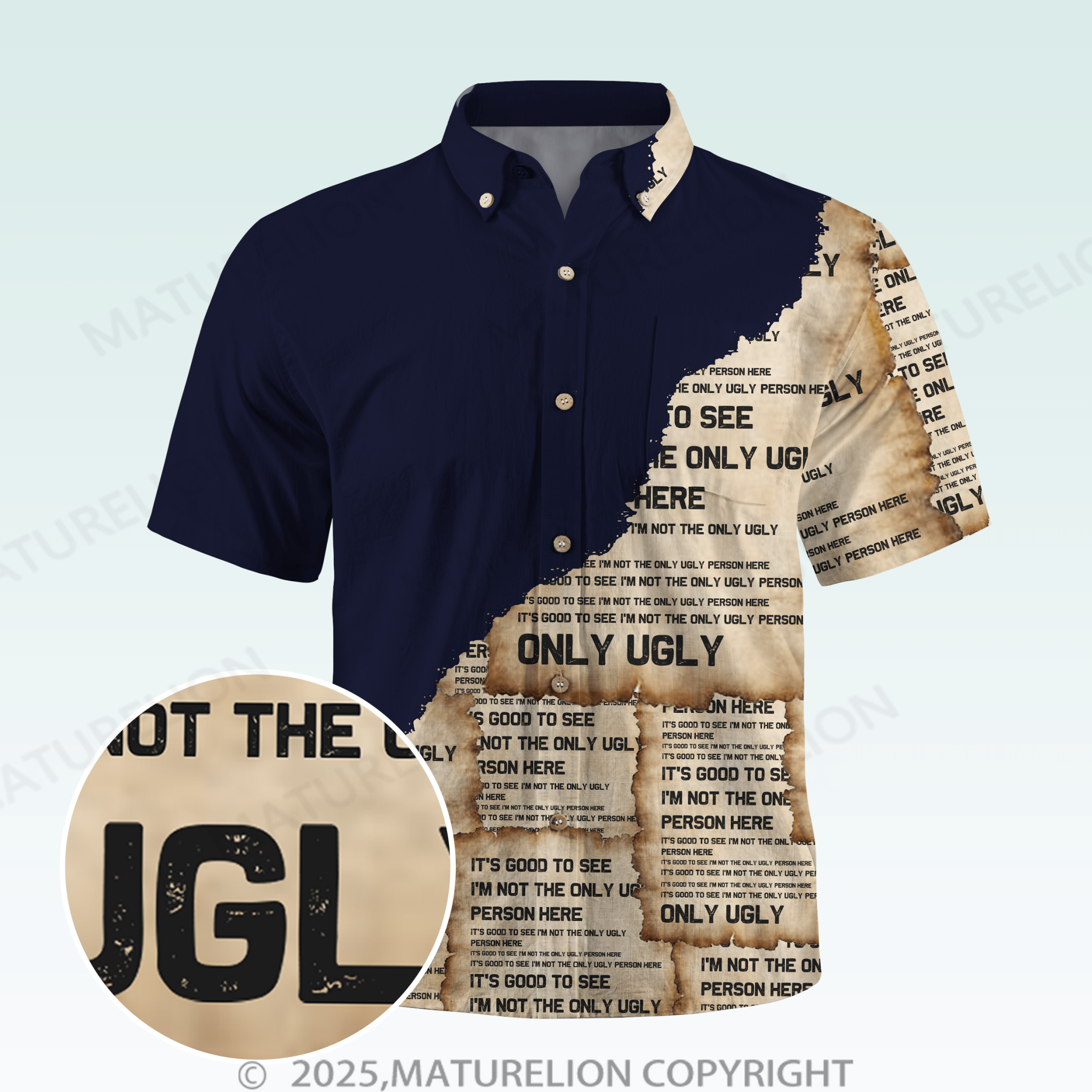 Maturelion Men's Hawaiian Shirt It's Good To See I'm Not The Only Ugly Person Here Hawaiian Shirt