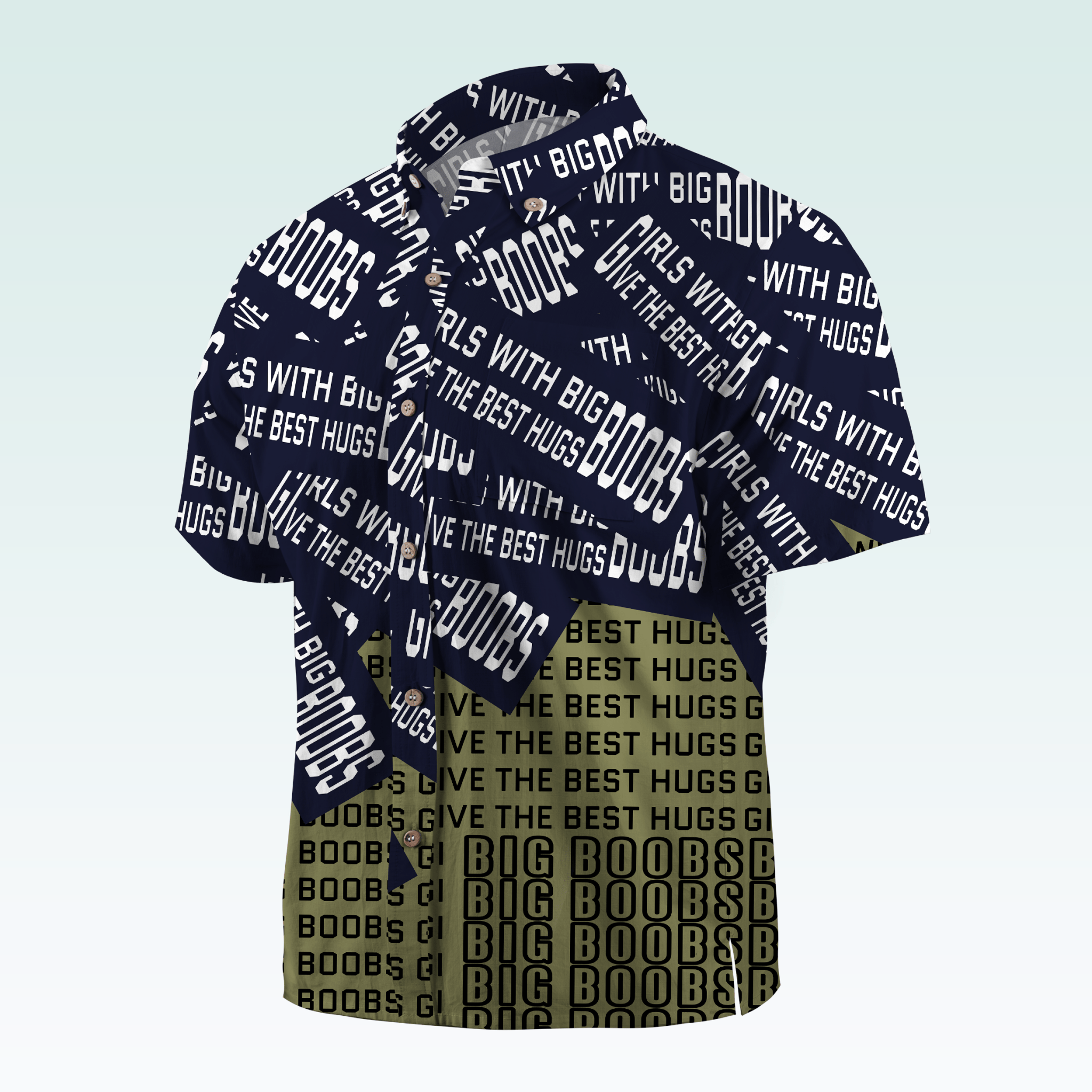 Maturelion Men's Hawaiian Girls With Big Boobs Give The Best Hugs Hawaiian Shirt