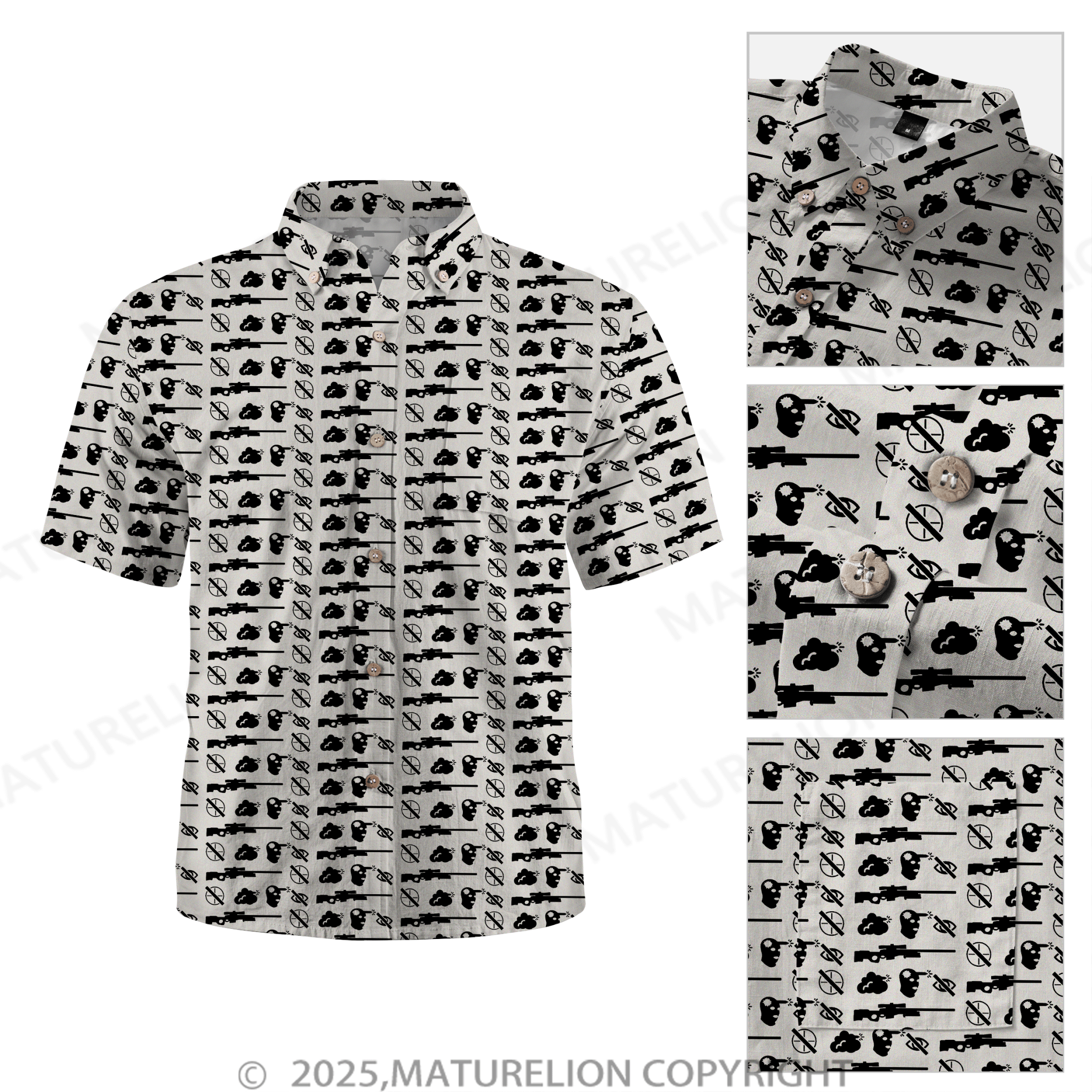 Maturelion Men's Hawaiian Shirt Jungle Vibes Hawaiian Shirt