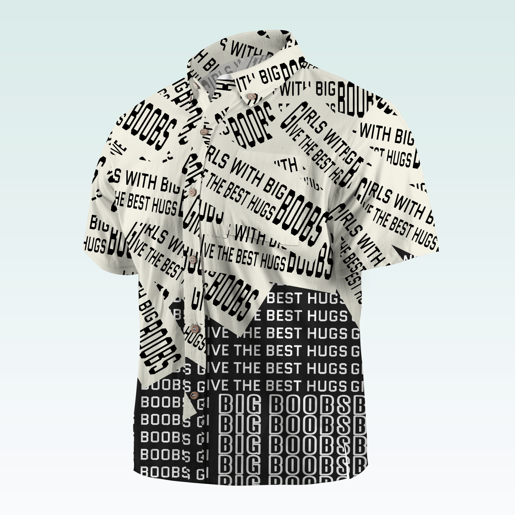 Maturelion Men's Hawaiian Girls With Big Boobs Give The Best Hugs Hawaiian Shirt