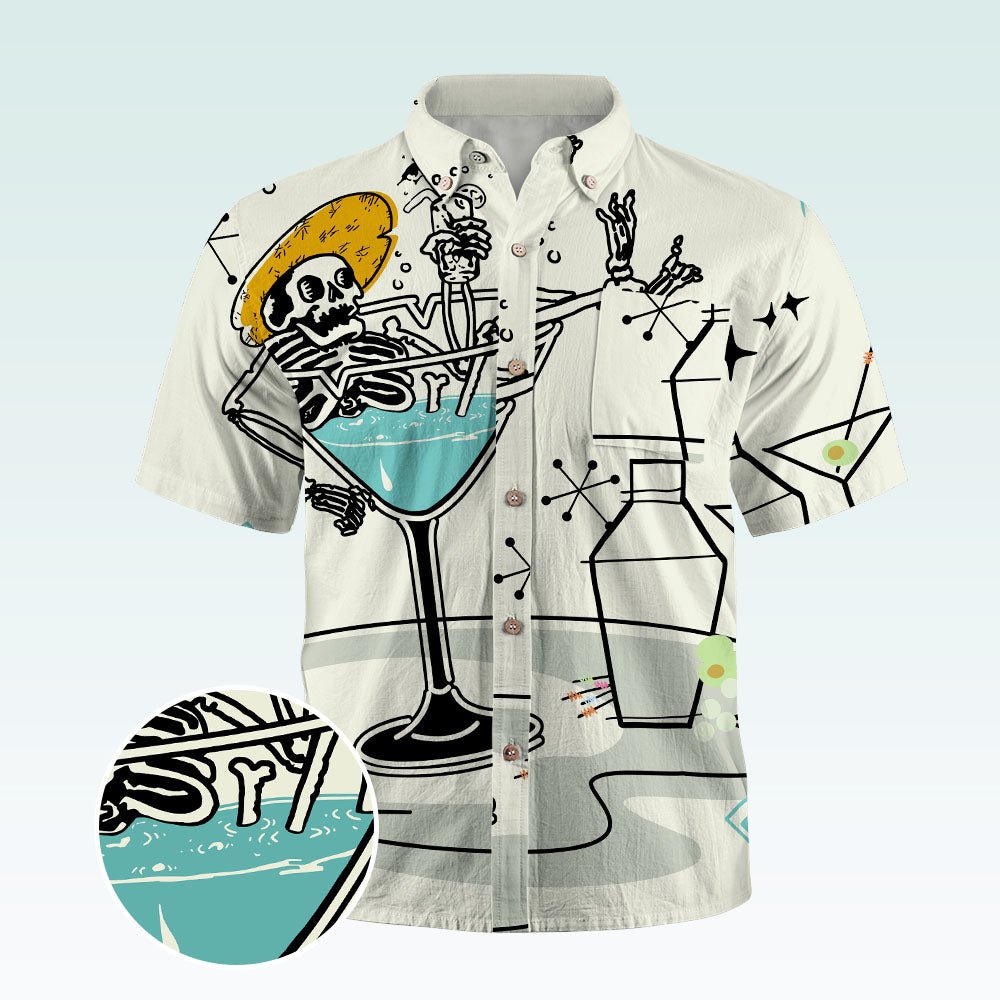 Maturelion Men's Hawaiian Shirt Bowling Summer Loose Hawaiian Beach Shirts