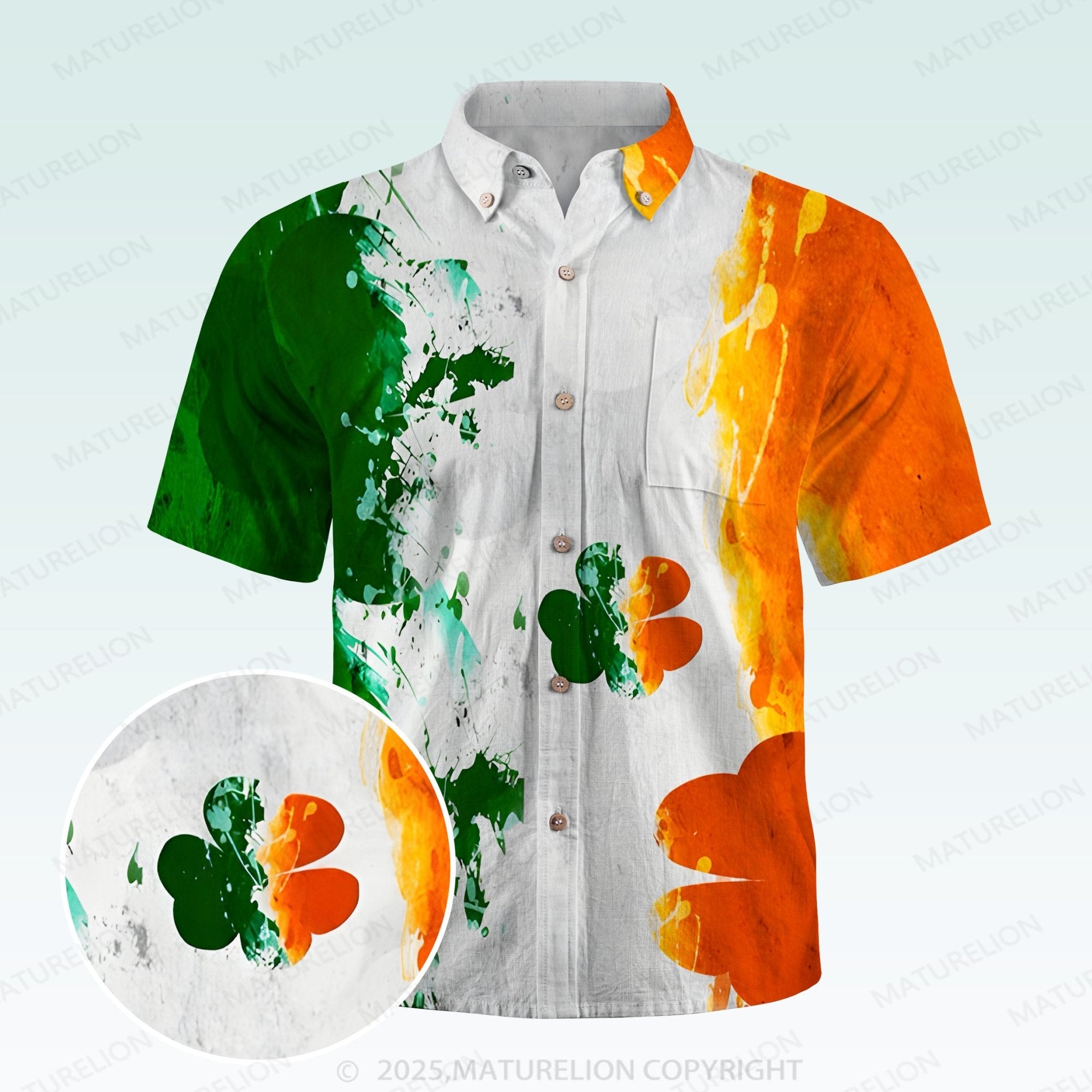 Maturelion St. Patrick's Hawaiian Shirt Lucky Island Style Hawaiian Shirt