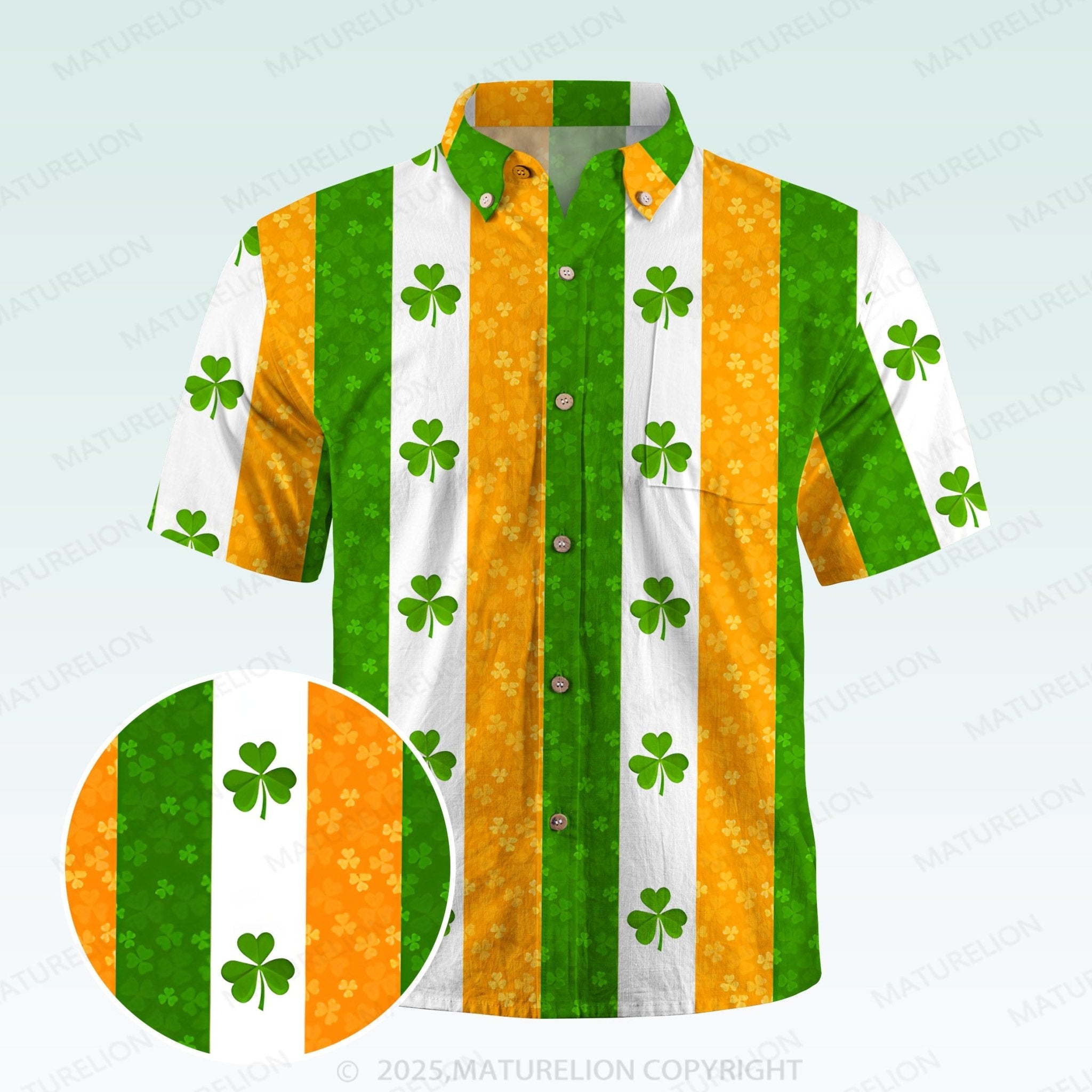 Maturelion St. Patrick's Hawaiian Shirt Tropical Irish Delight Hawaiian Shirt
