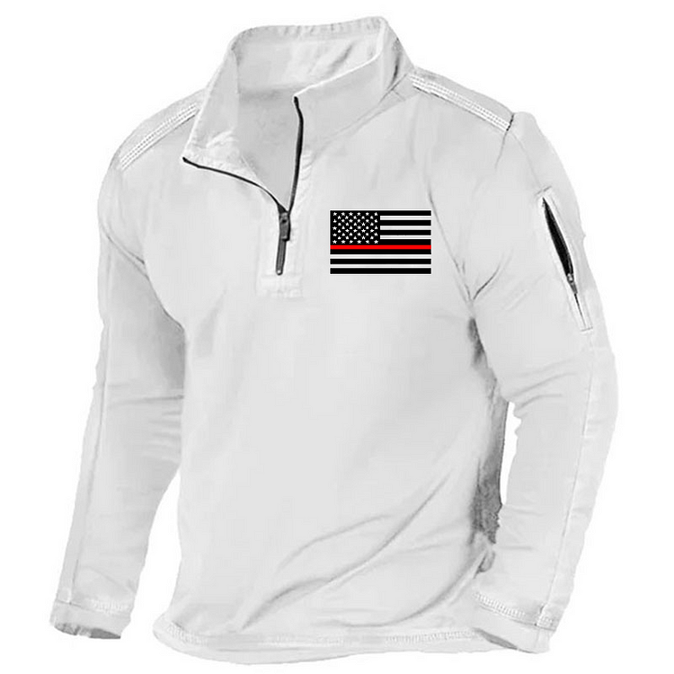 Maturelion Men's Henley Shirt US Flag Print Freedom Henley Shirt