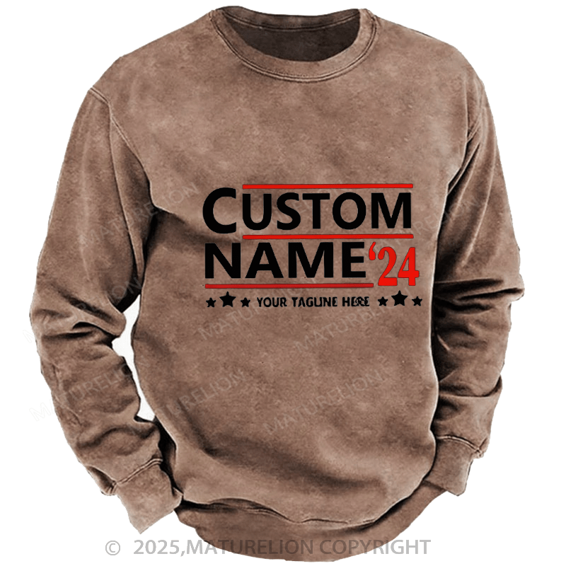 Maturelion Men's Sweatshirts 2024 President Sweatshirts Washed Sweatshirts