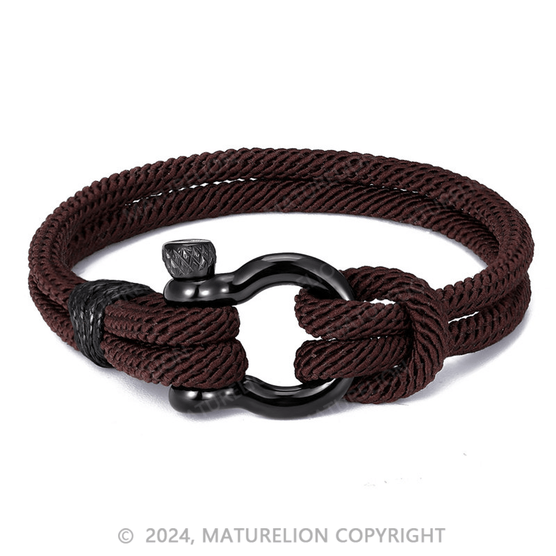 Maturelion Men's Bracelet Military Camouflage 2 Layer Paracord Braclet