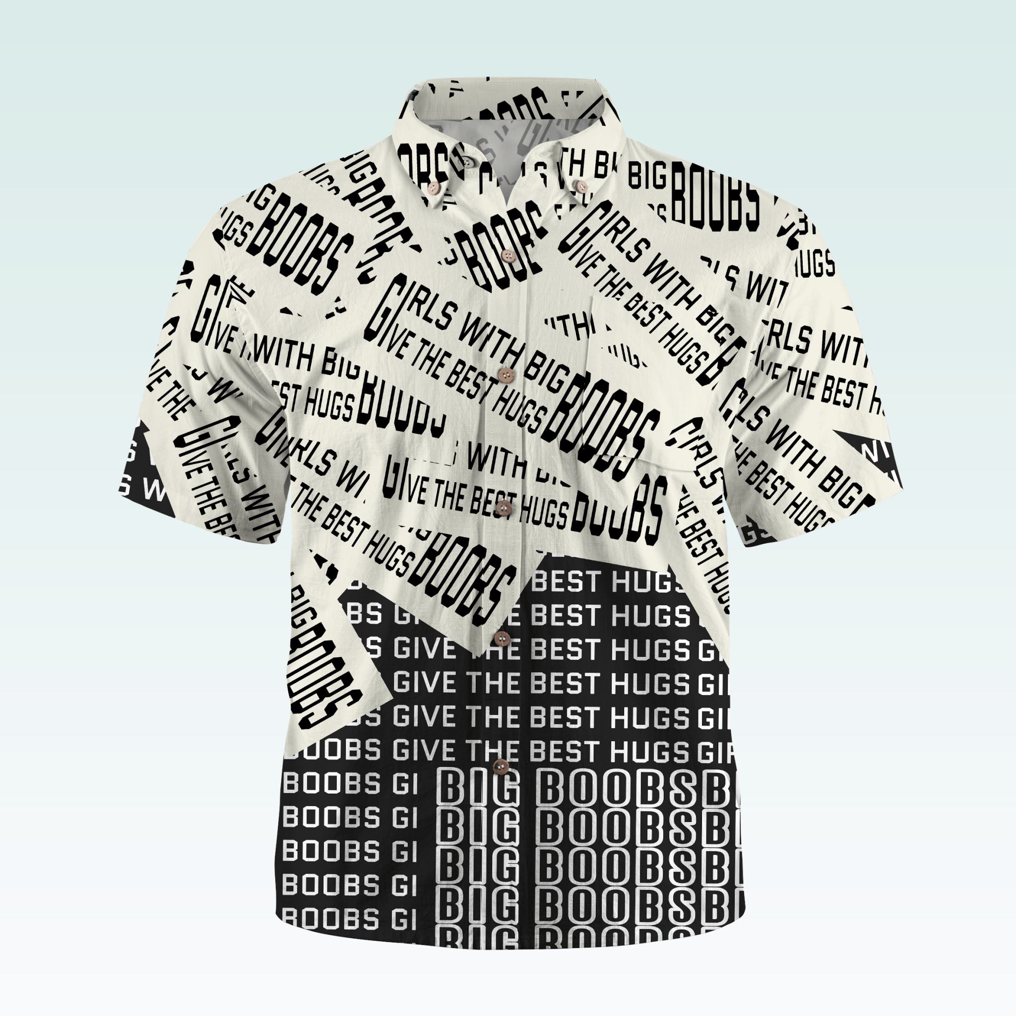 Maturelion Men's Hawaiian Girls With Big Boobs Give The Best Hugs Hawaiian Shirt