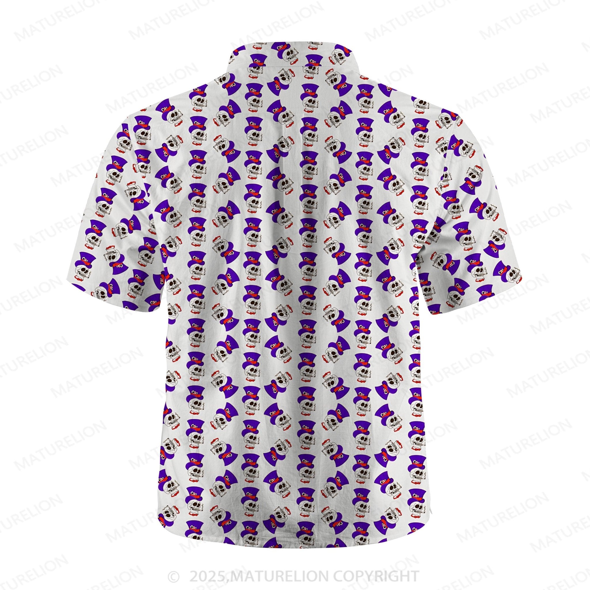 Maturelion Men's Hawaiian Shirt Vintage Skull Hawaiian Shirt