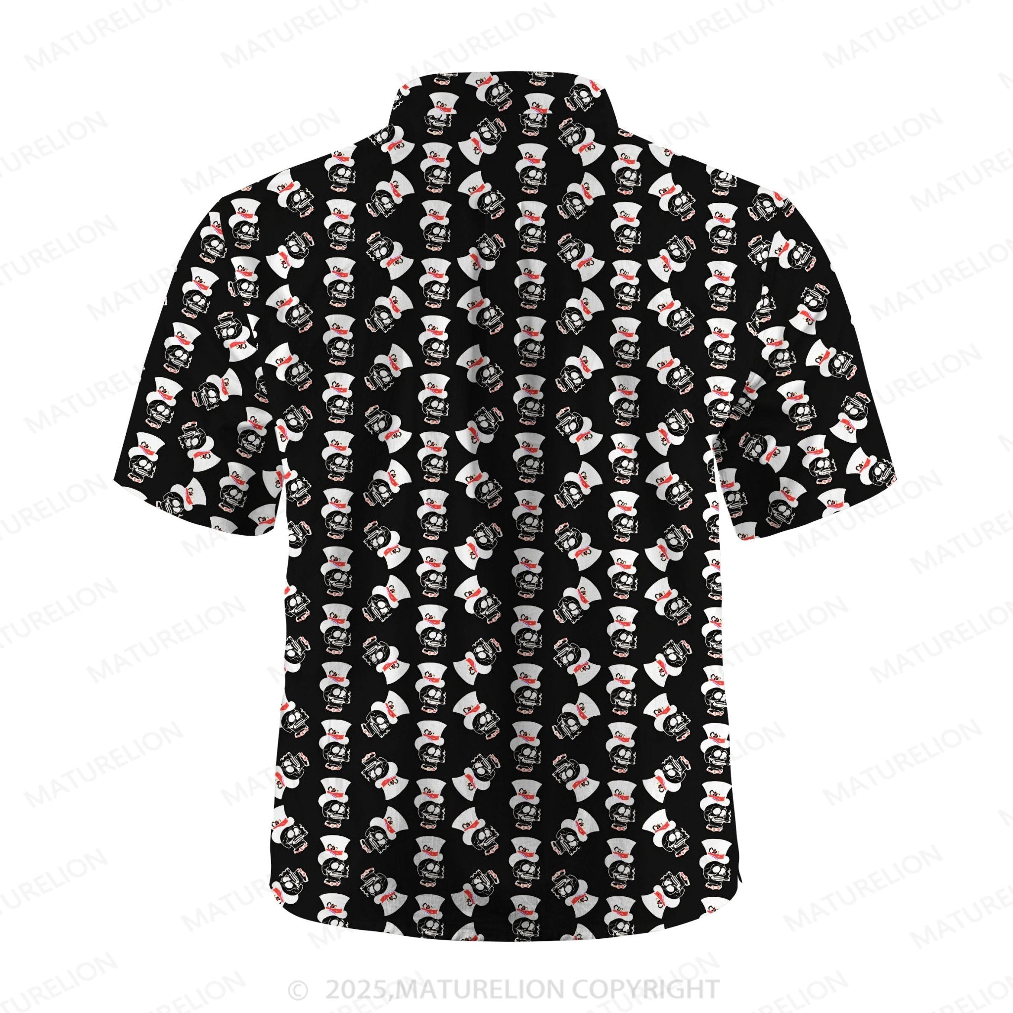 Maturelion Men's Hawaiian Shirt Vintage Skull Hawaiian Shirt