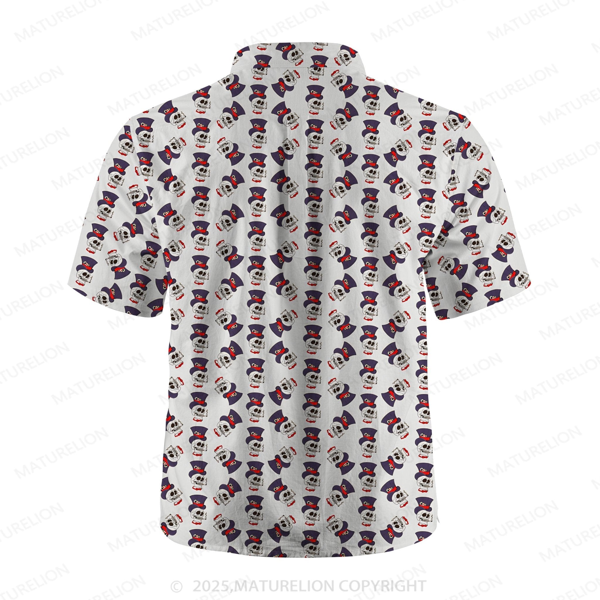 Maturelion Men's Hawaiian Shirt Vintage Skull Hawaiian Shirt