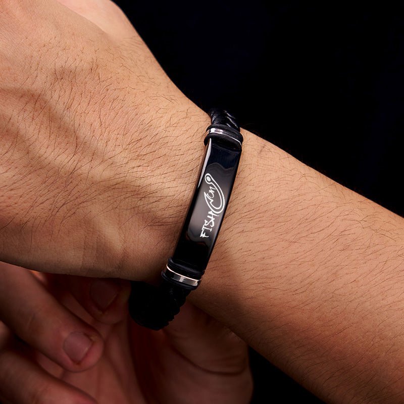 Maturelion Fishing Mens Bracelet Leather