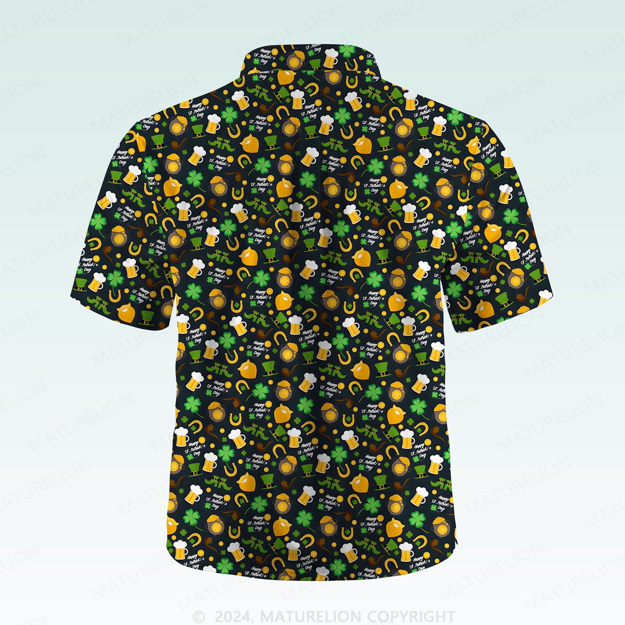 Maturelion St. Patrick's Hawaiian Shirt 1950s Irish Breeze Hawaiian Shirt
