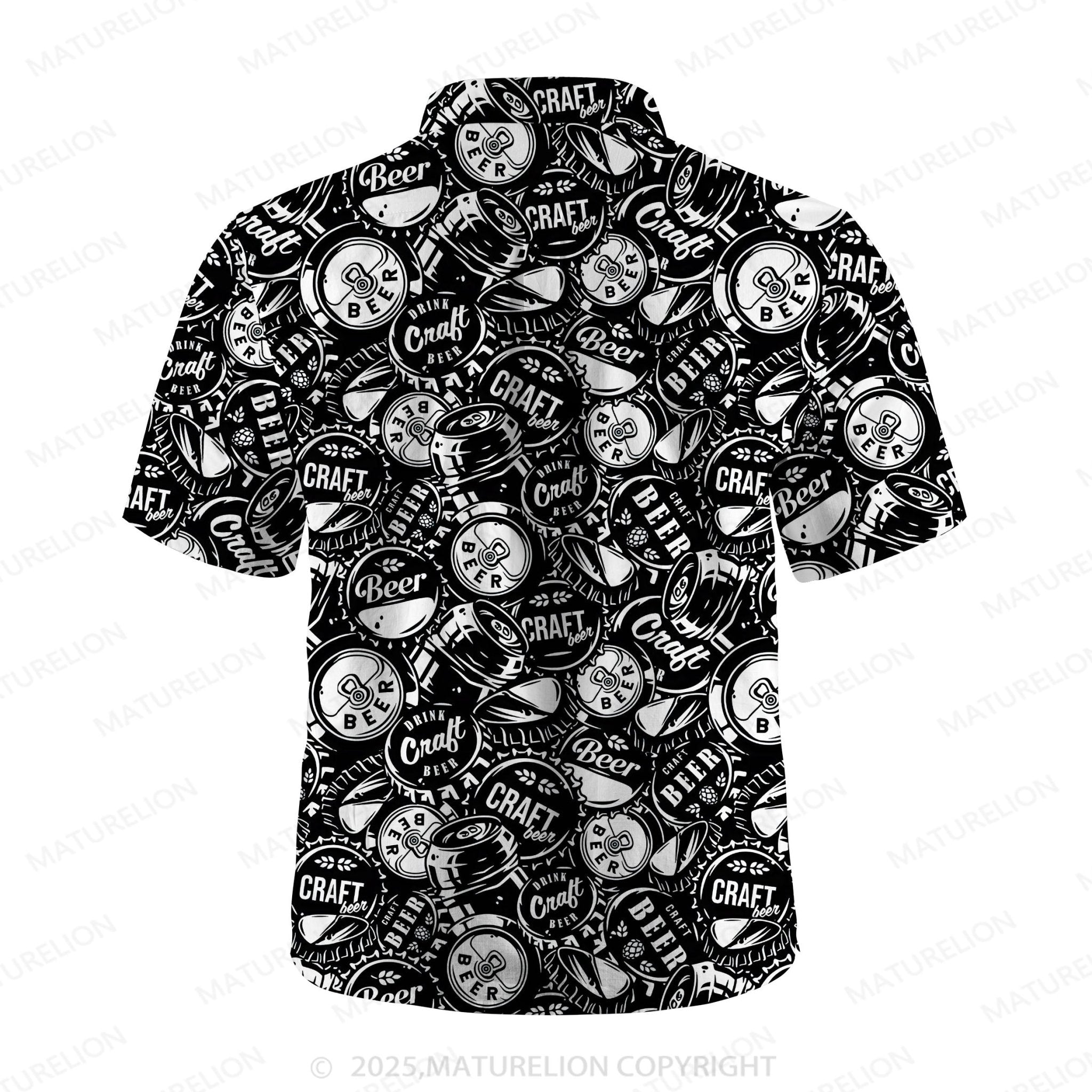 Maturelion Men's Hawaiian Shirt Pineapple Beach Hawaiian Shirt