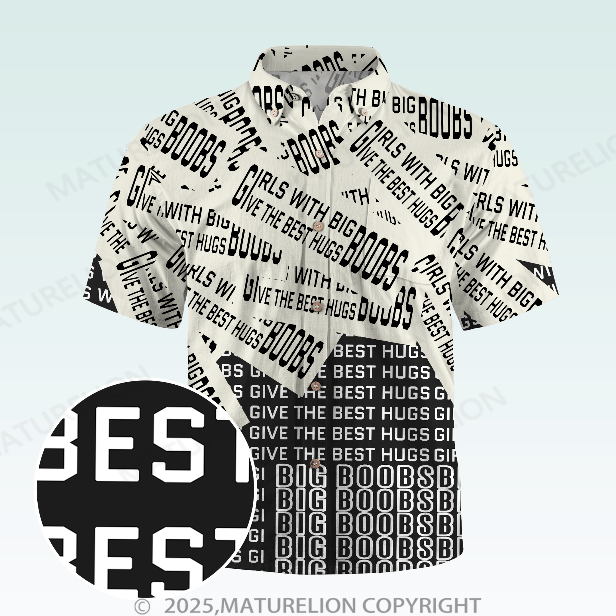 Maturelion Men's Hawaiian Shirt Incredibly Zany Hawaiian Shirt