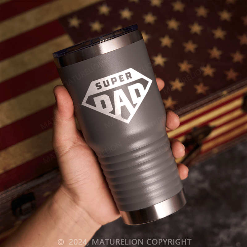 Maturelion Super Dad Laser Engraved Travel Mug