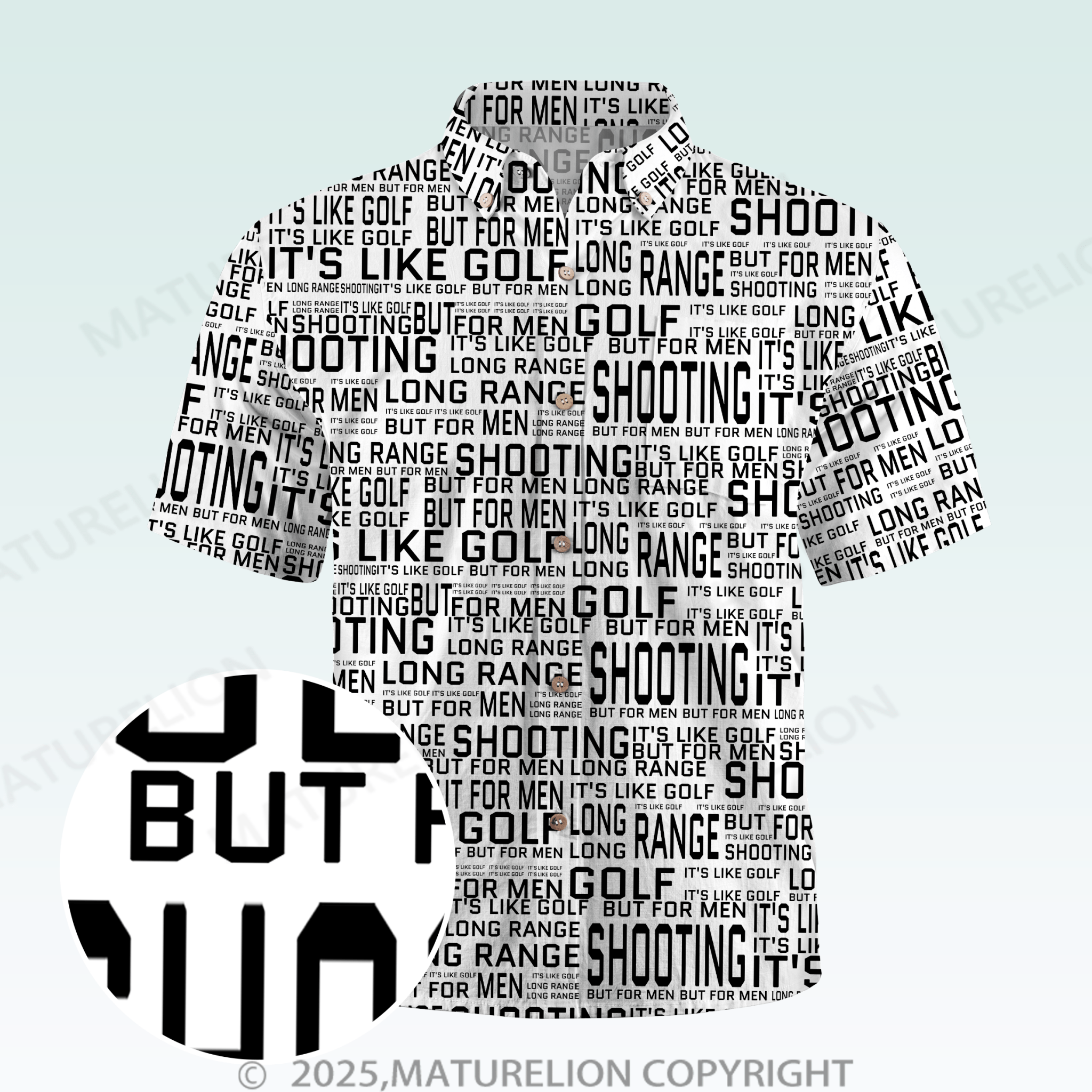 Maturelion Men's Hawaiian Shirt Long Range Shooting It's Like Golf But For Men Hawaiian Shirt