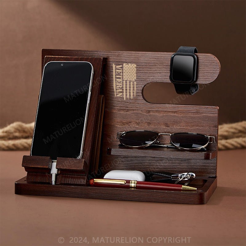 Maturelion Gift for Men Handmade Docking Station with Key Holder