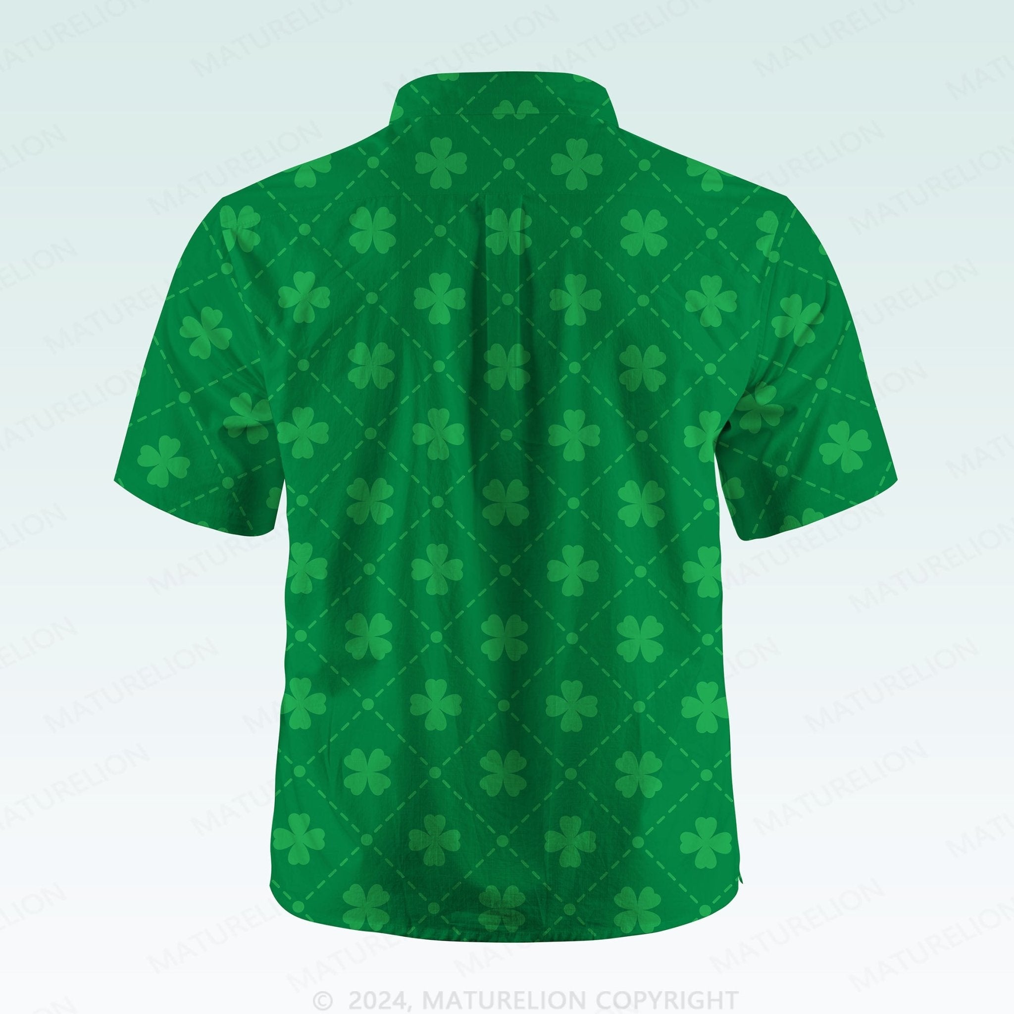 Maturelion St. Patrick's Hawaiian Shirt Retro Shamrock Adventure Hawaiian Shirt