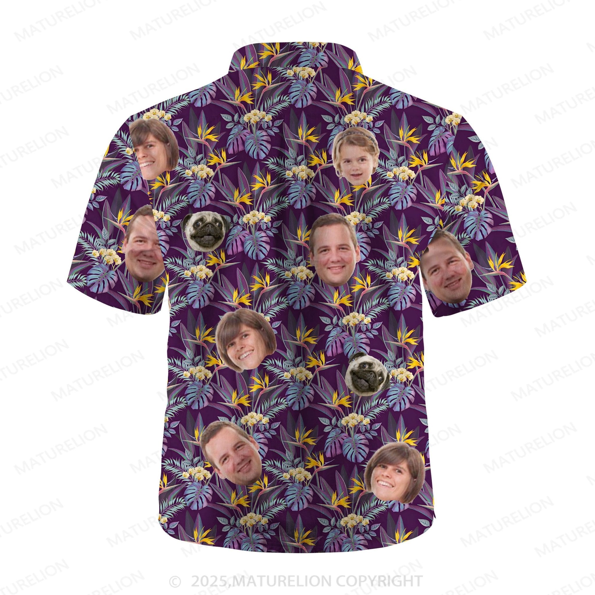 Maturelion Aloha Shirts Custom Face Design Hawaiian Shirt