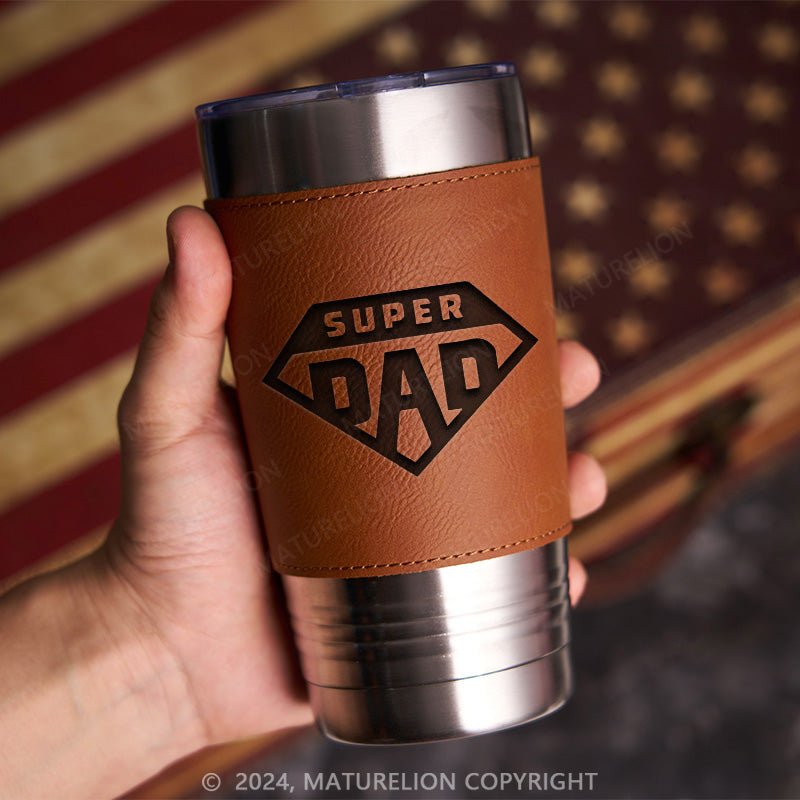 Maturelion Super Dad Leatherette Tumbler