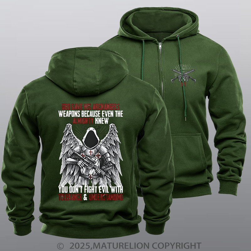 Maturelion Men's Hoodie Archangels Zipper Hoodie