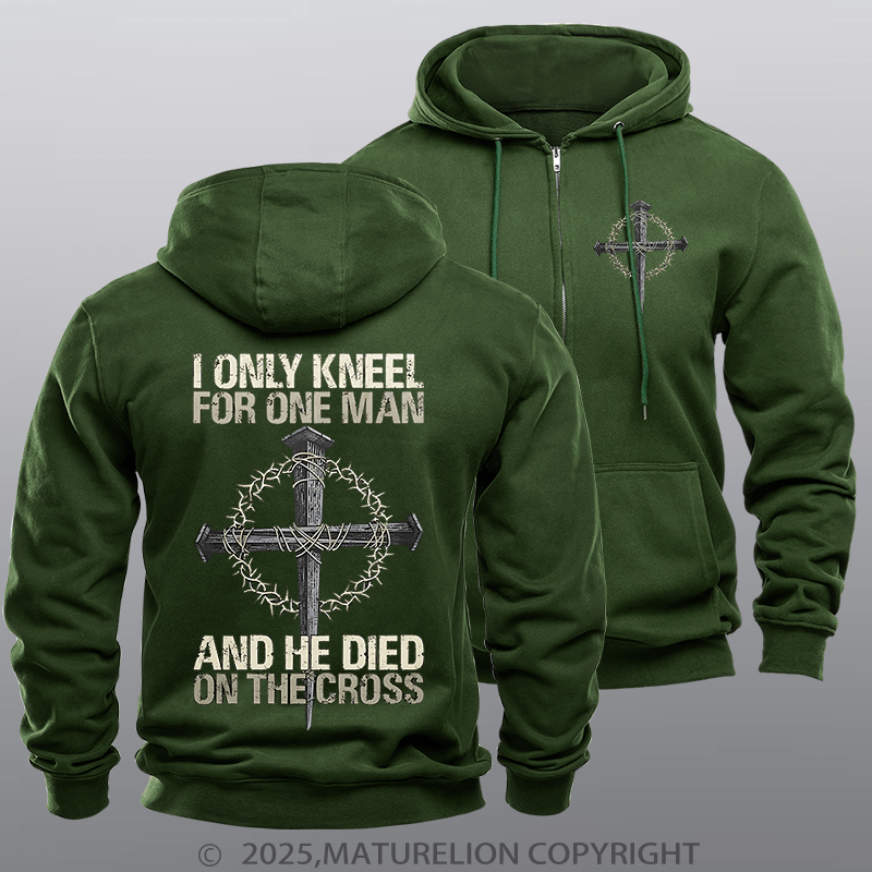 Maturelion Men's Hoodie Men's Hoodie Only Kneel For One Zipper Hoodie