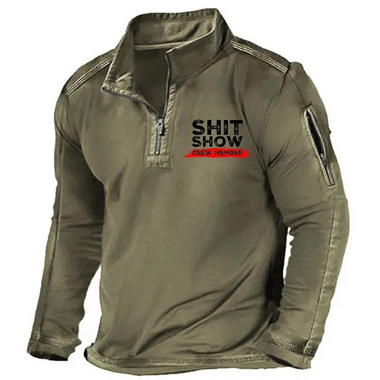 Maturelion Men's Henley Shirt Shit Show Crew Member Henley Shirt